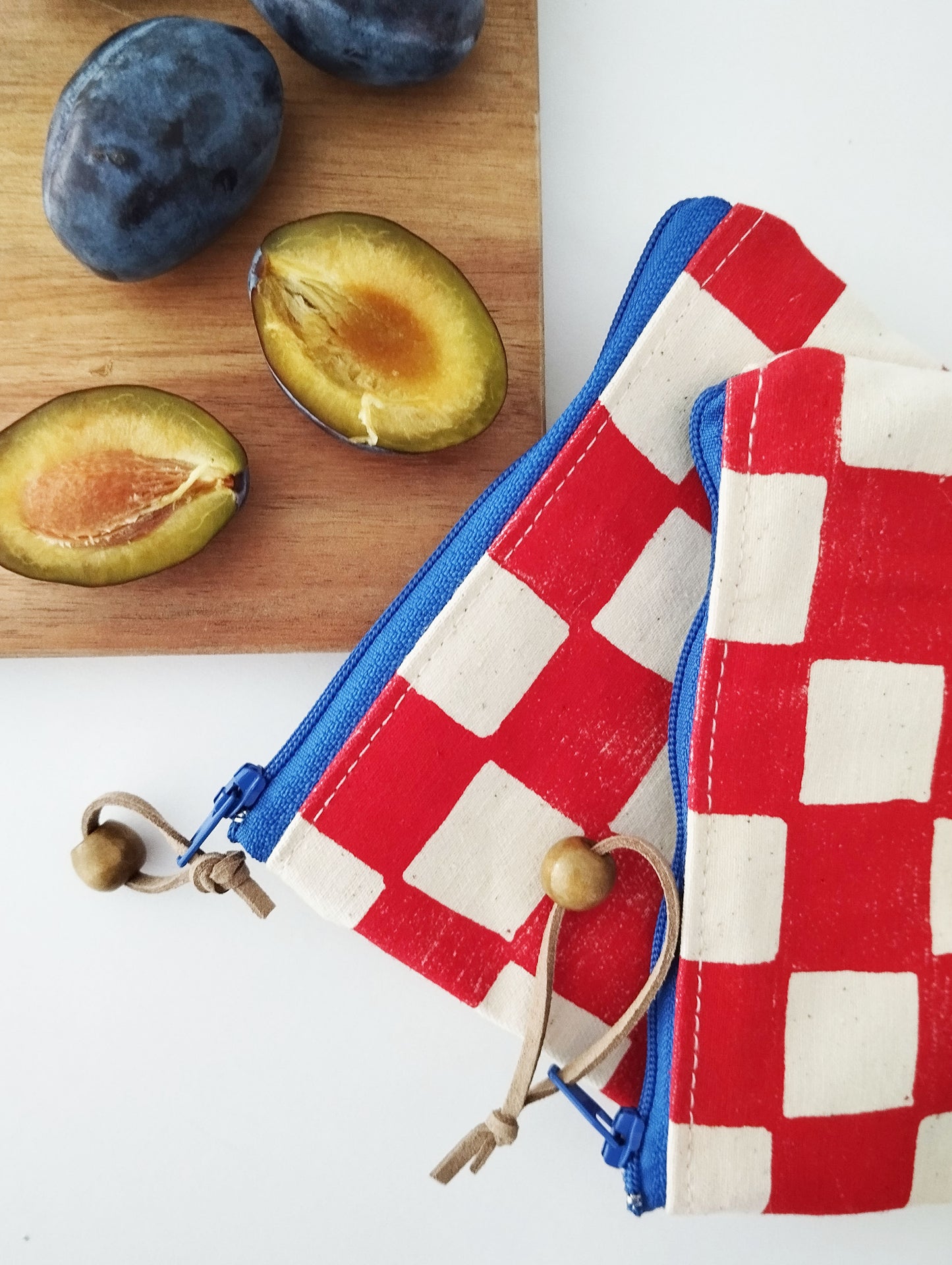 Red Checkered Coin Purse