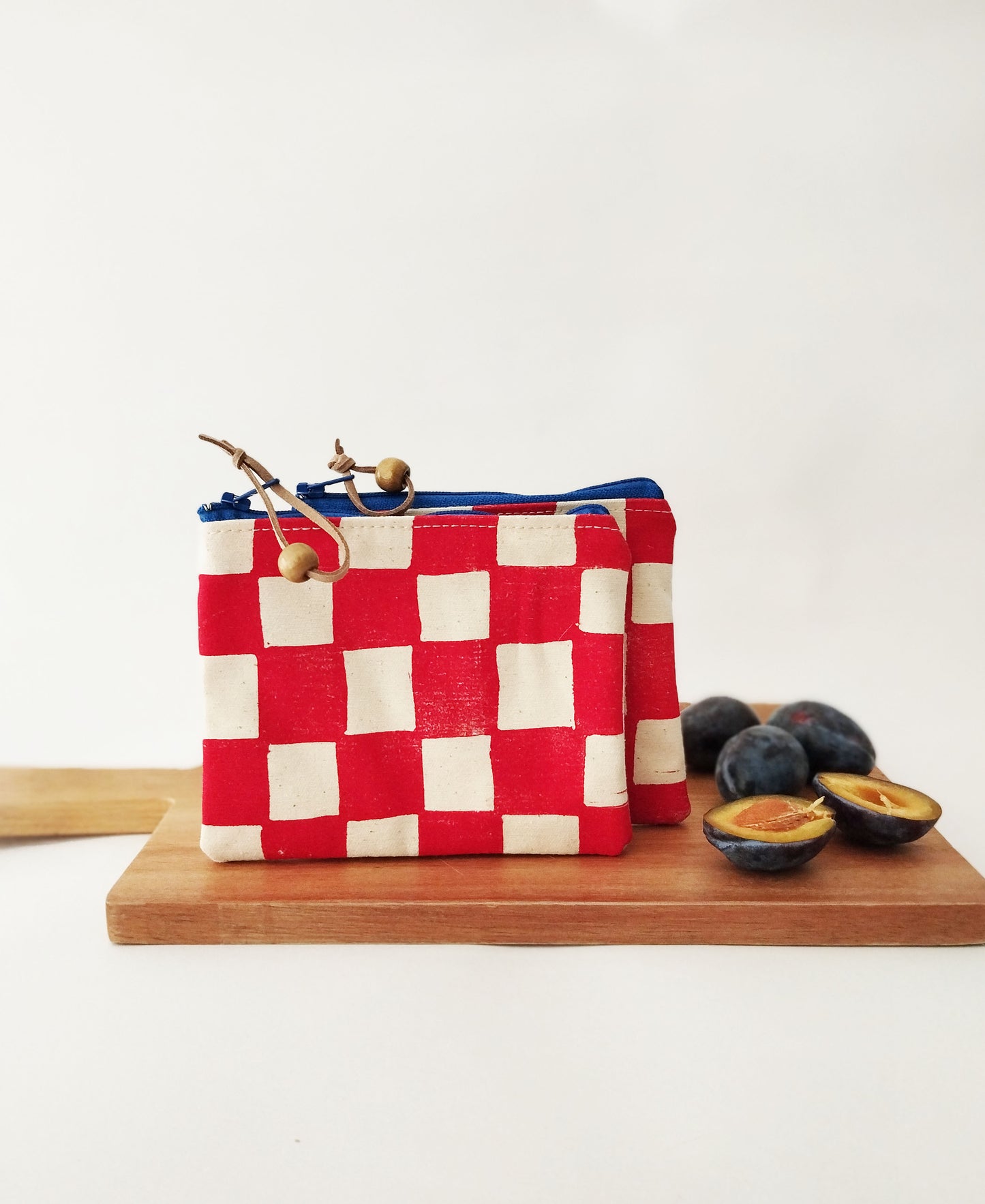 Red Checkered Coin Purse