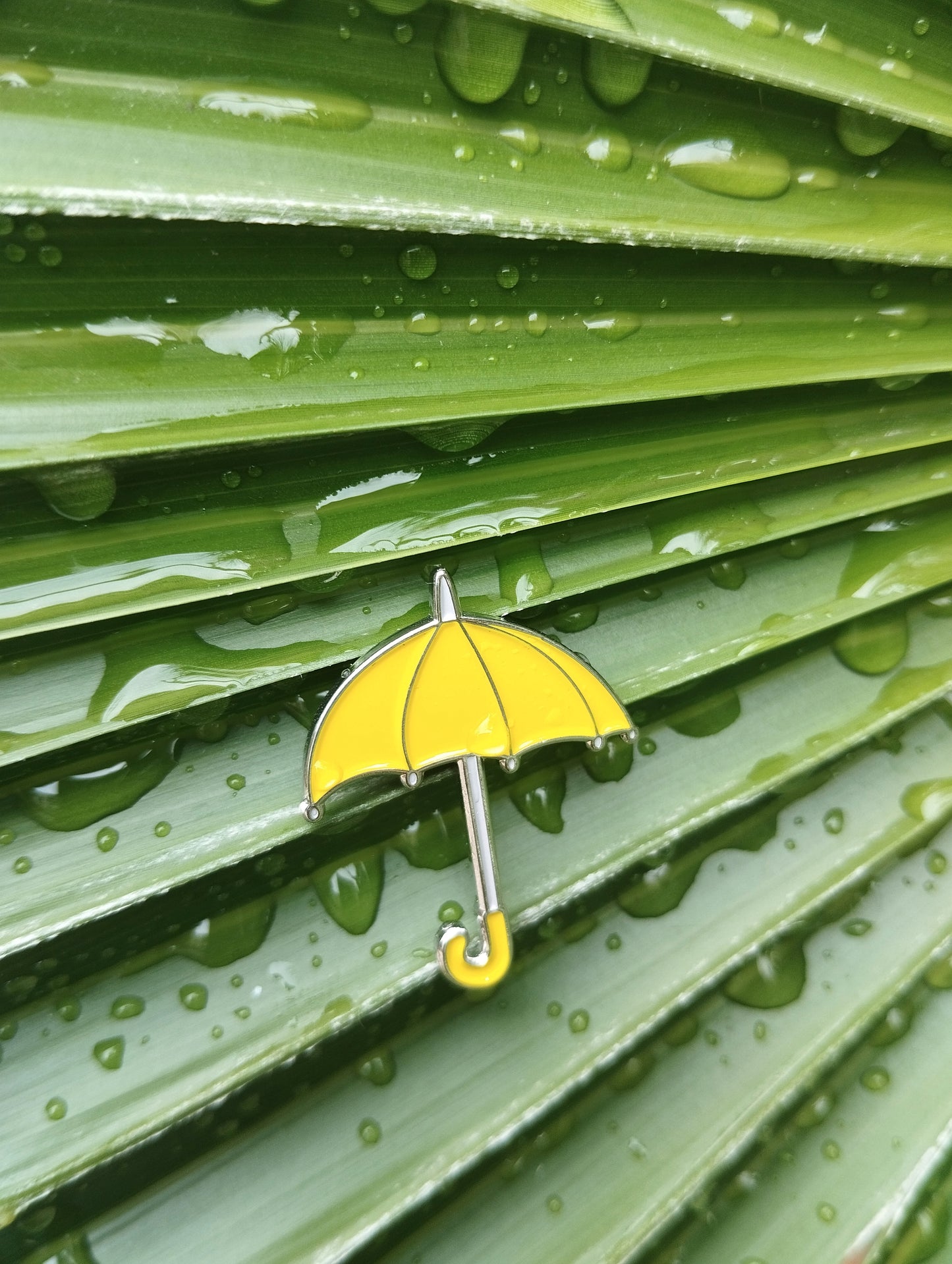 Bright Yellow Umbrella Enamel Pin