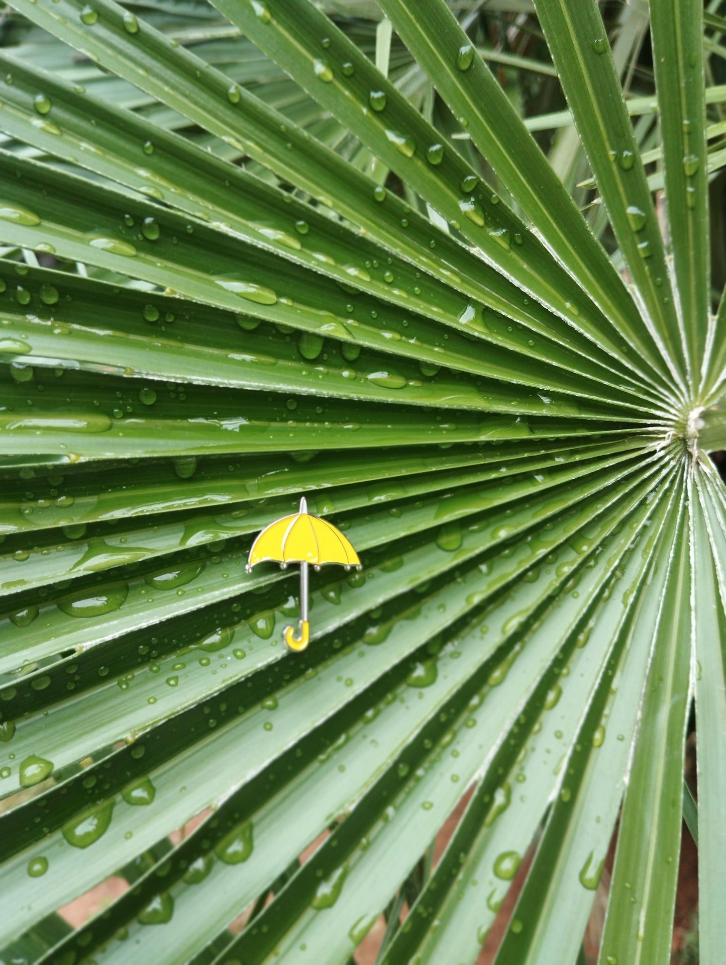 Bright Yellow Umbrella Enamel Pin