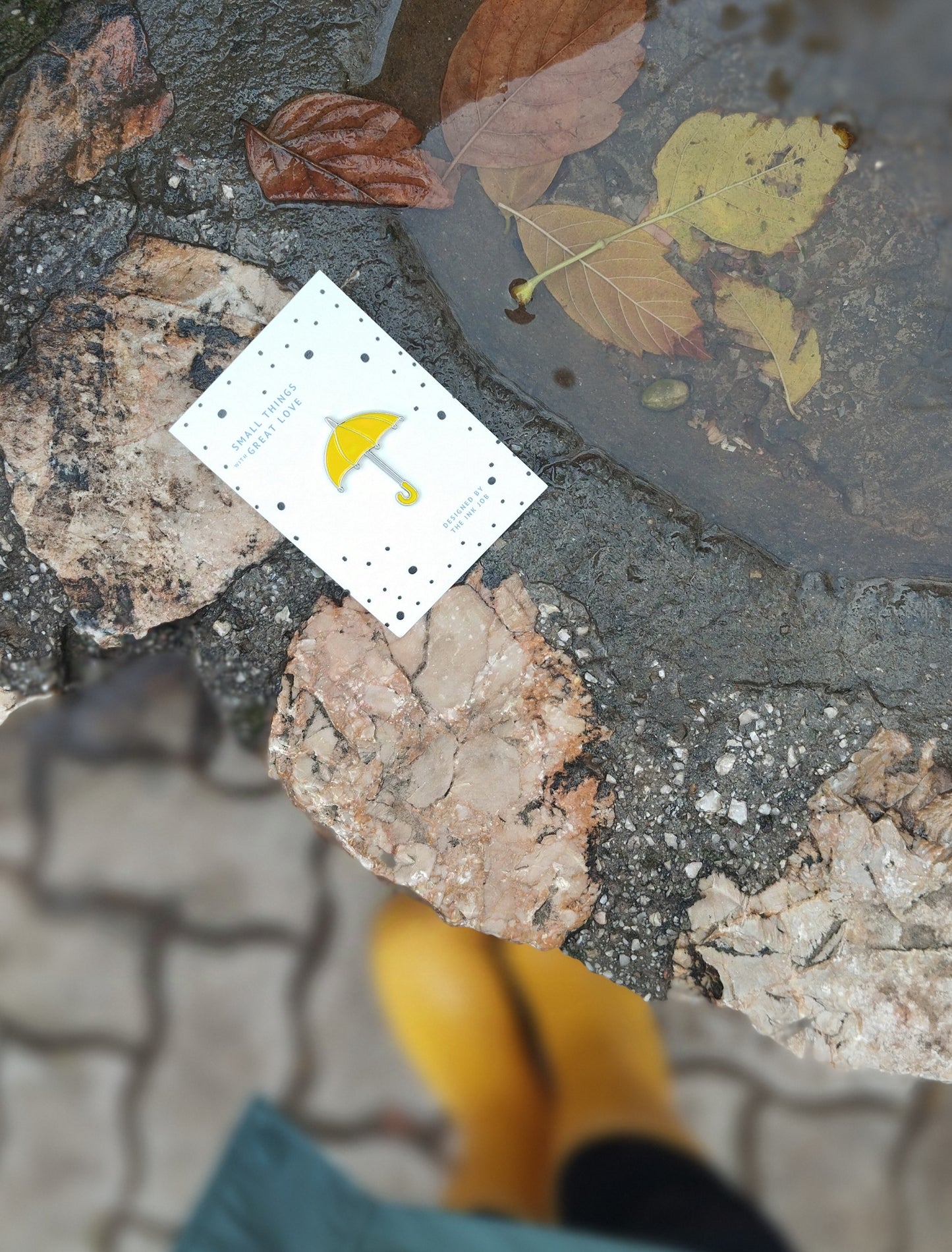 Bright Yellow Umbrella Enamel Pin