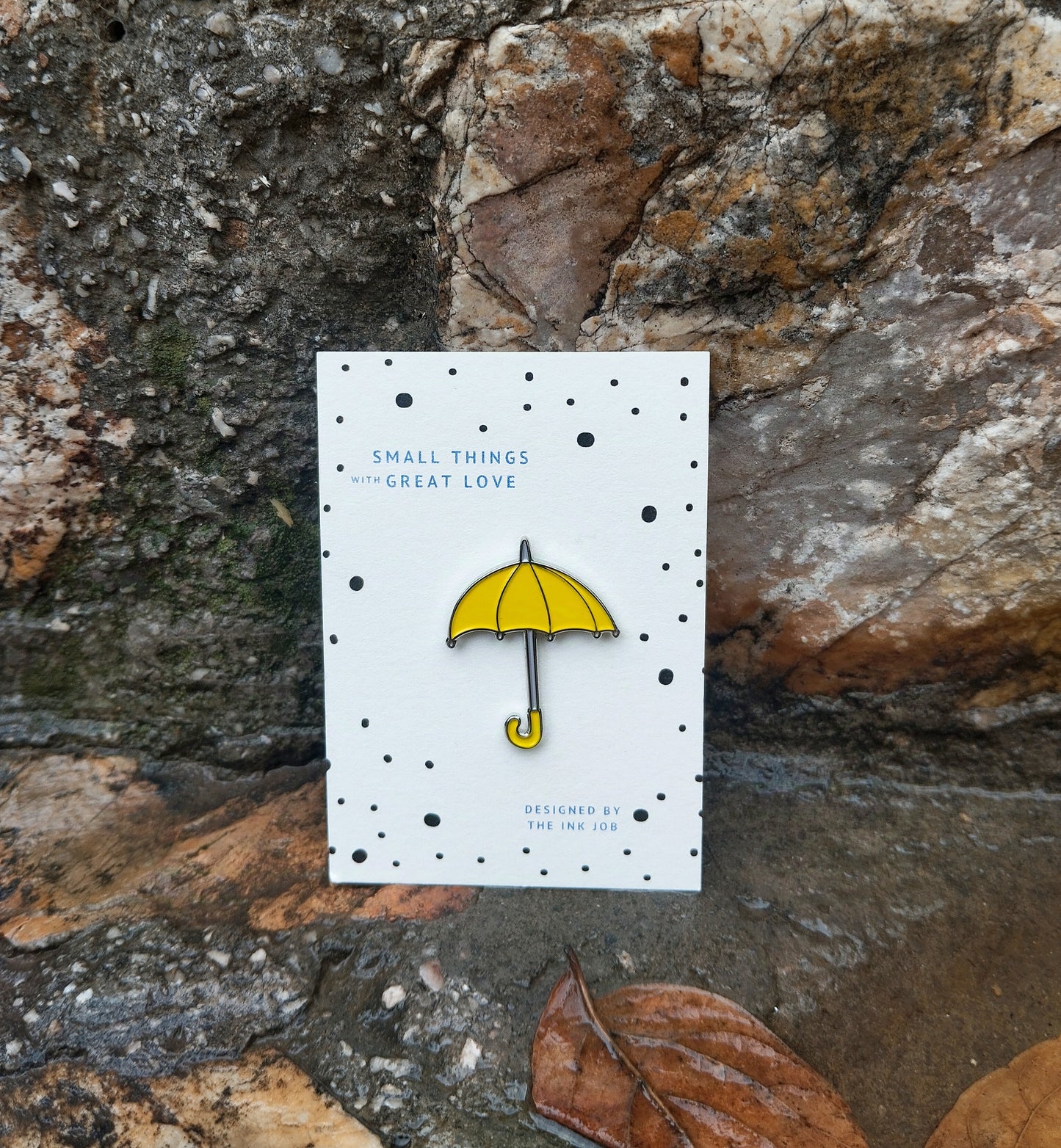 Bright Yellow Umbrella Enamel Pin