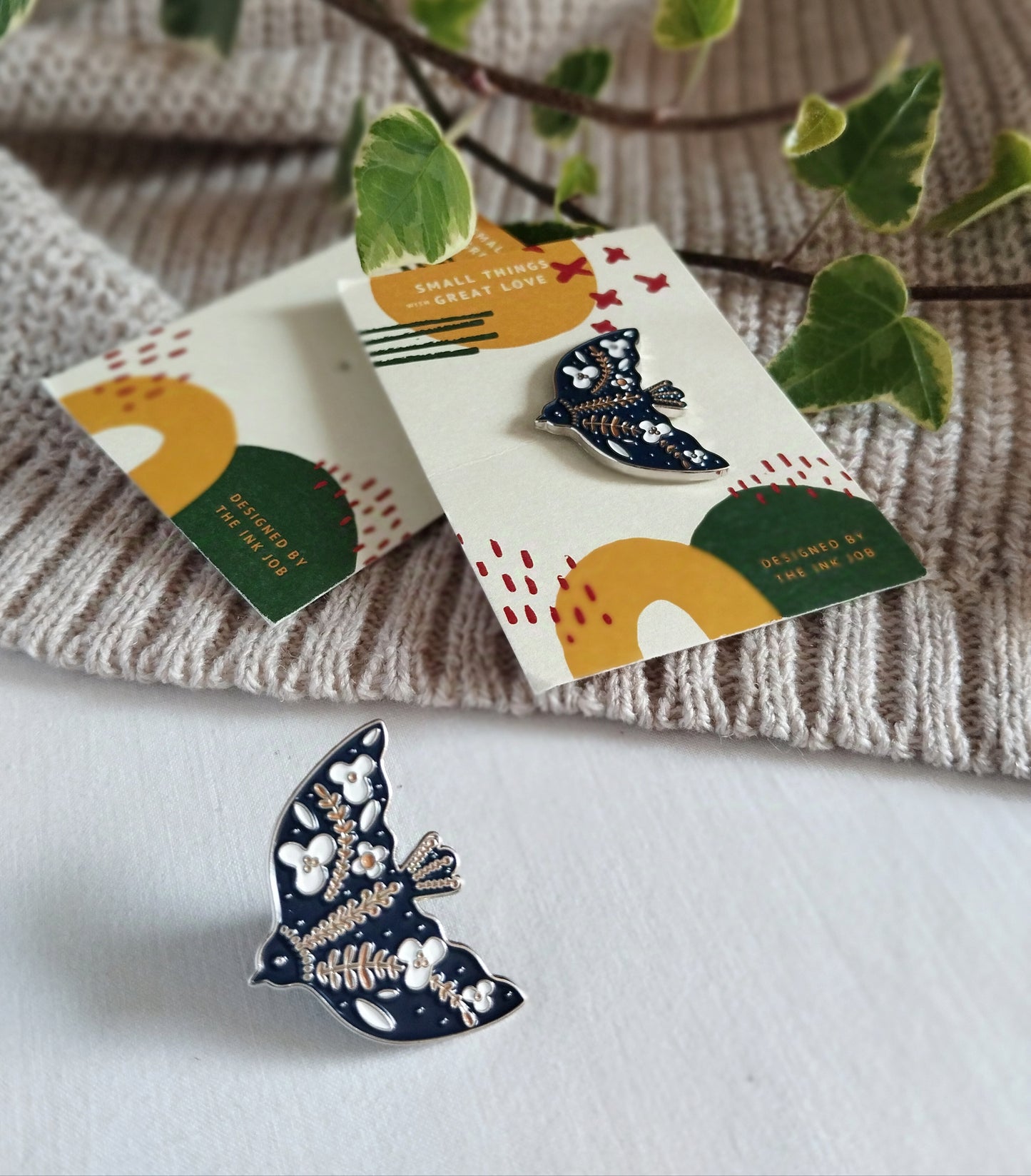 Folk Bird Enamel Pin