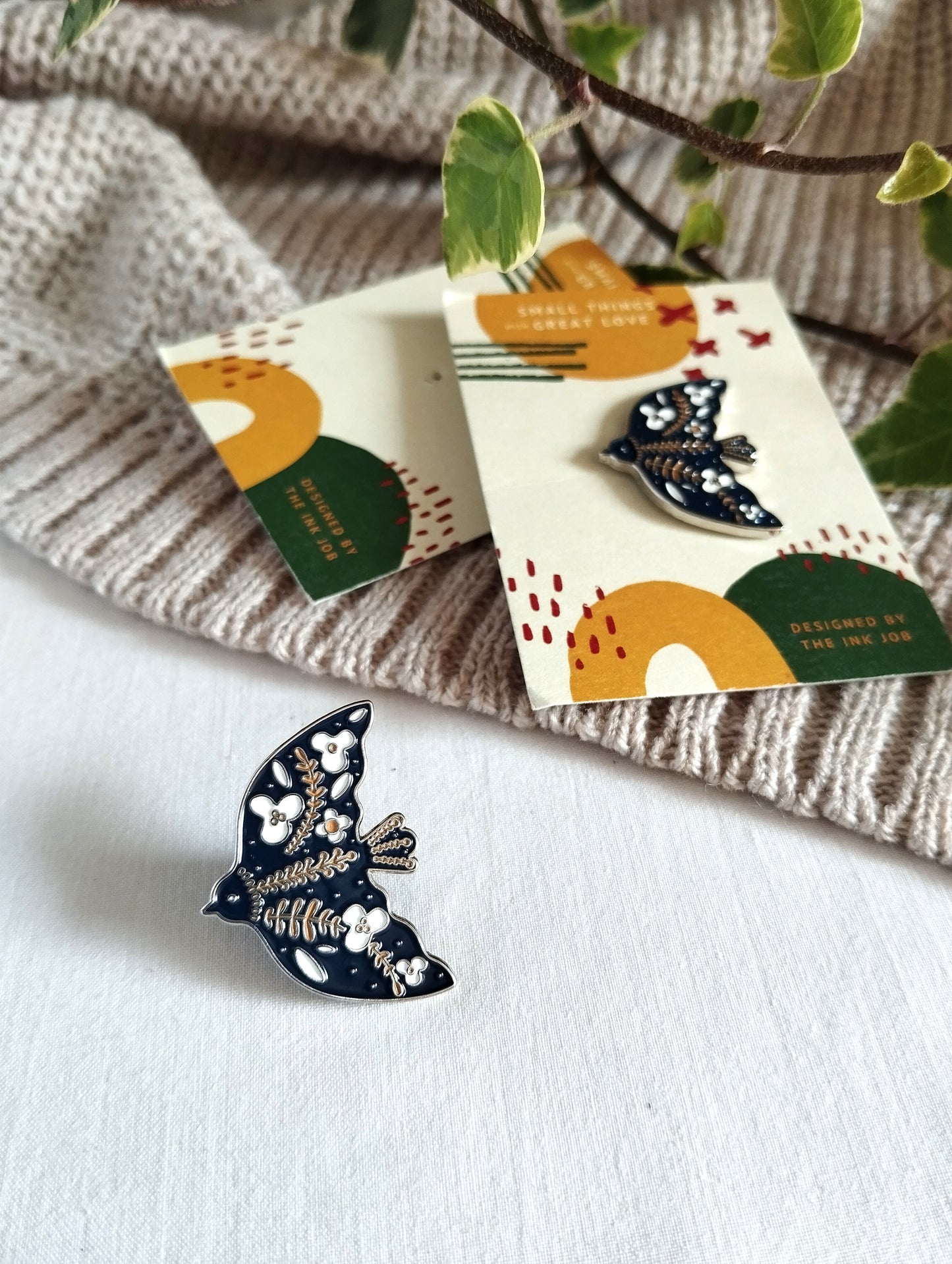 Folk Bird Enamel Pin