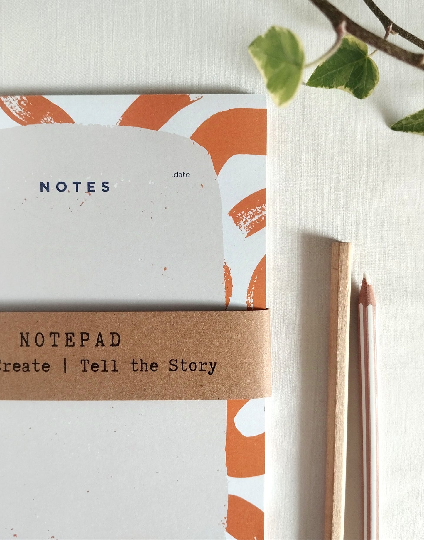 Orange Brushstrokes Notepad