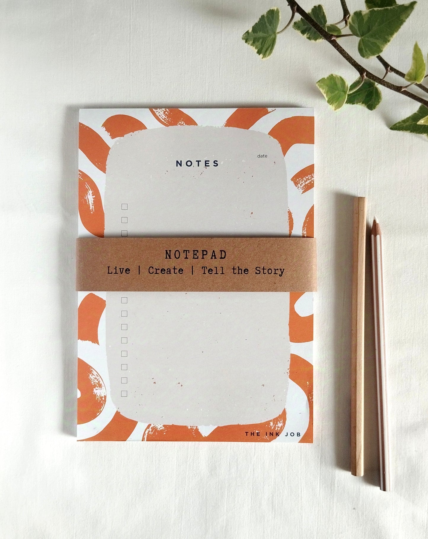 Orange Brushstrokes Notepad