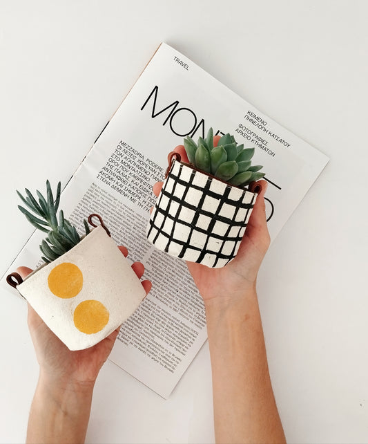 Set of 2 Mini Fabric Planters