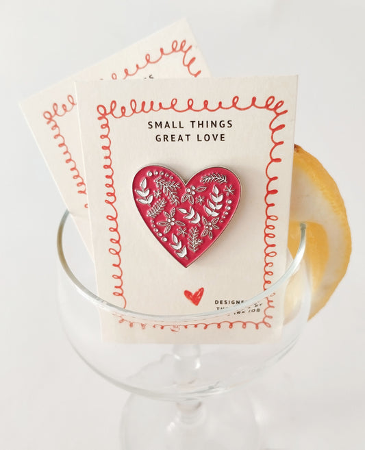 Μεταλλική Καρφίτσα Σμάλτου Καρδιά με σχέδια