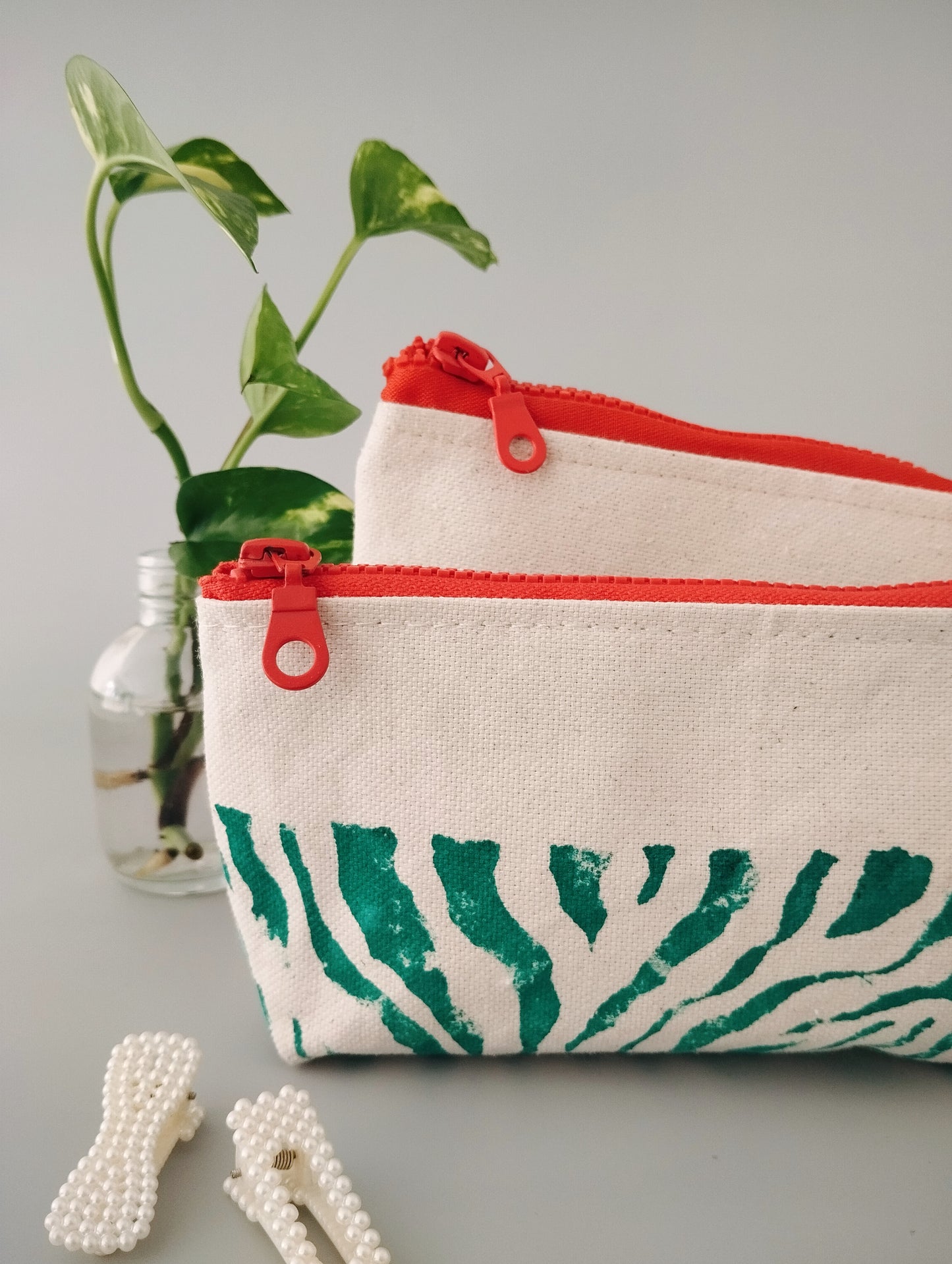 Turquoise Zebra Print Makeup Bag