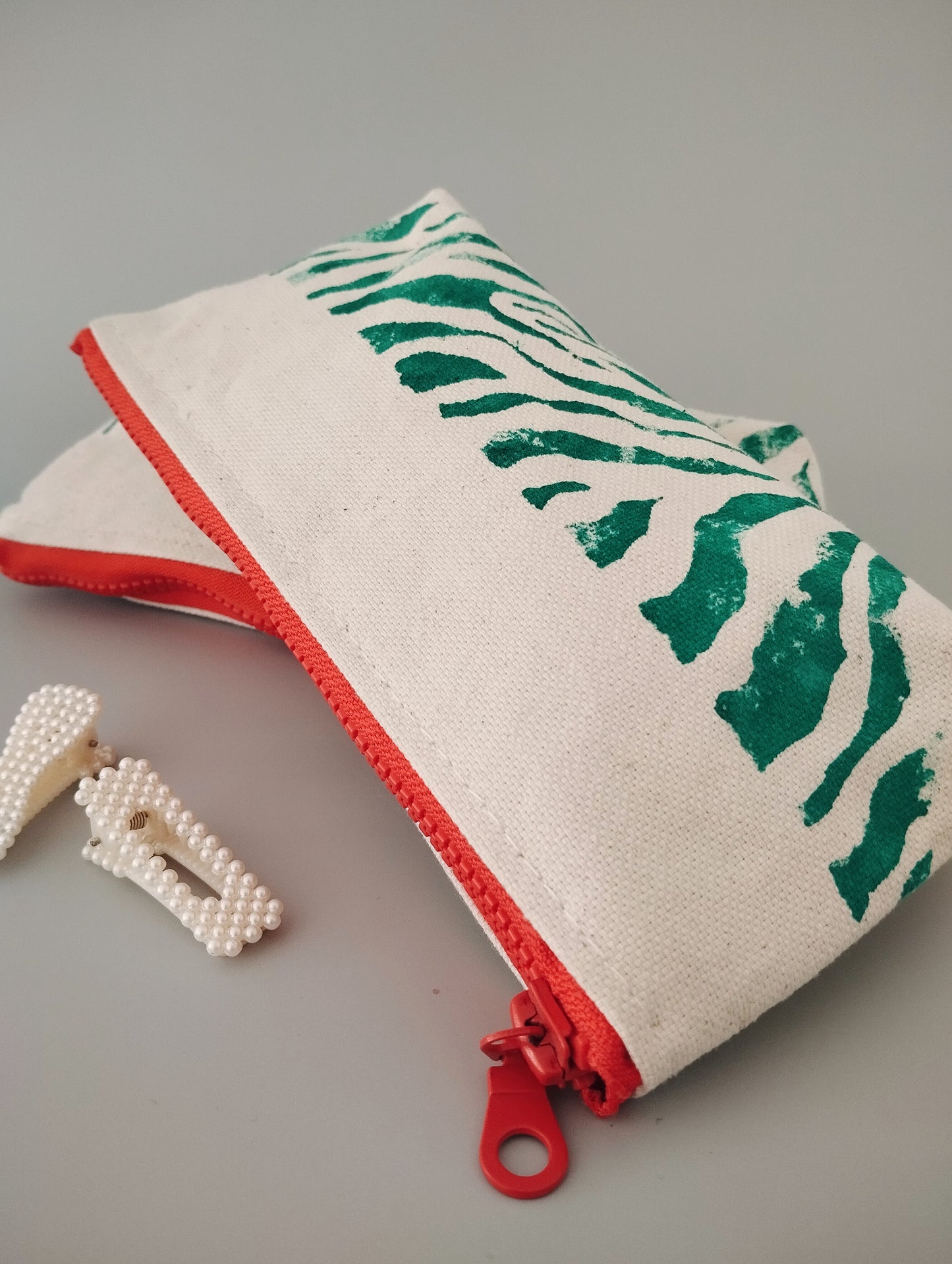Turquoise Zebra Print Makeup Bag