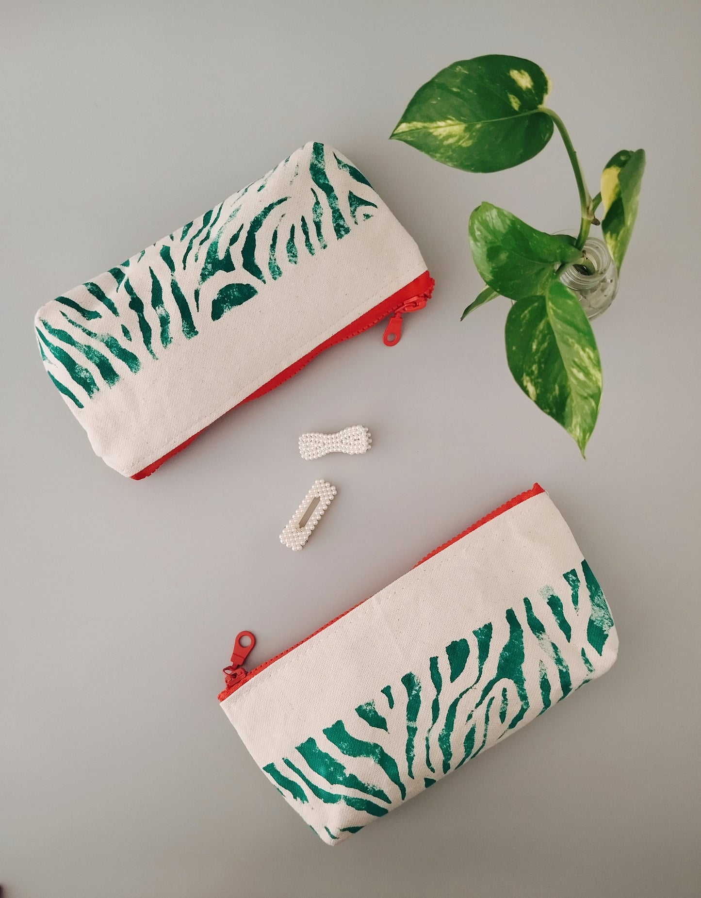 Turquoise Zebra Print Makeup Bag