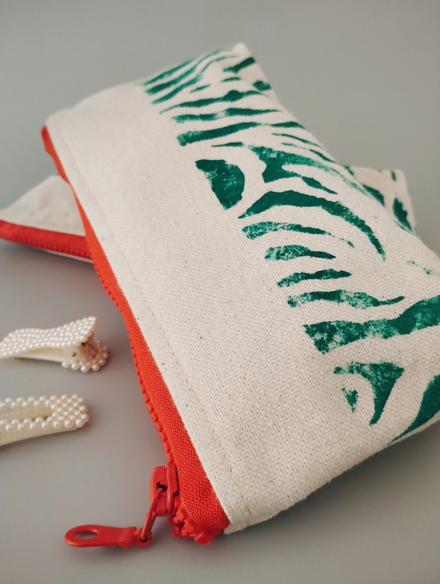 Turquoise Zebra Print Makeup Bag