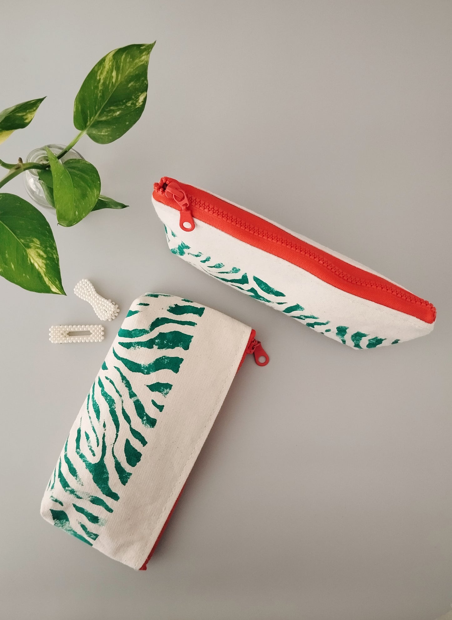 Turquoise Zebra Print Makeup Bag