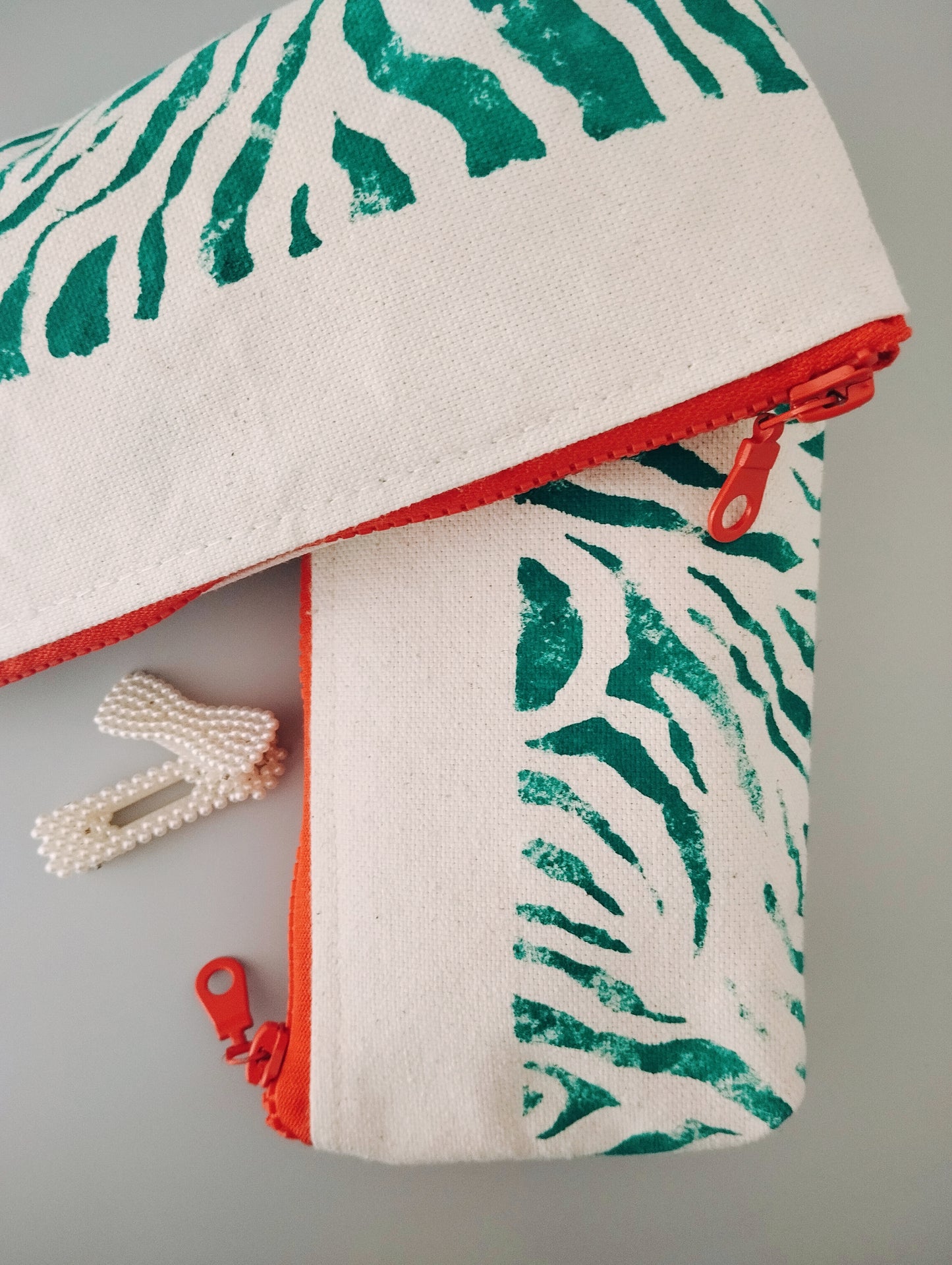 Turquoise Zebra Print Makeup Bag