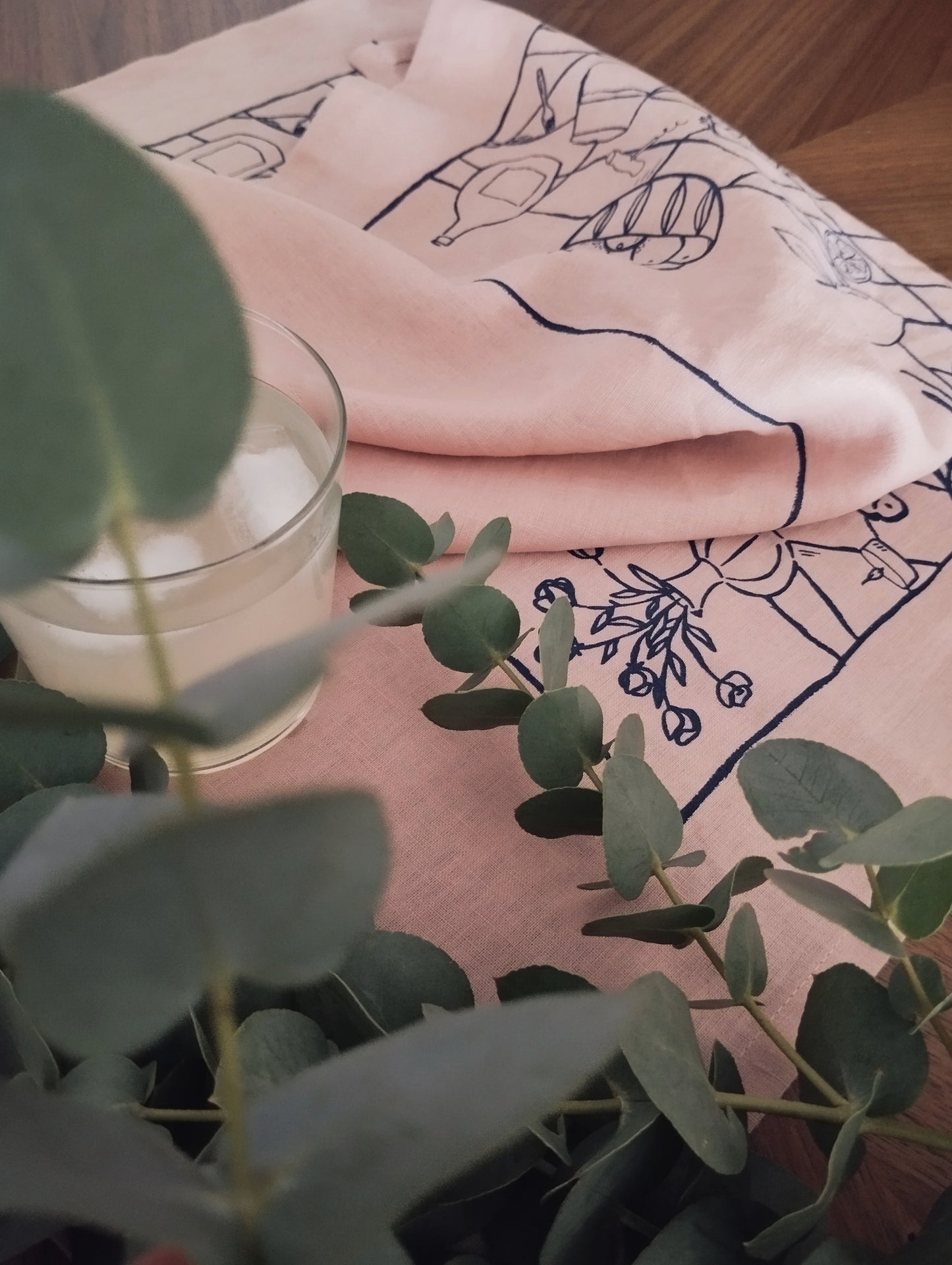 Picnic Print Linen Kitchen Towel