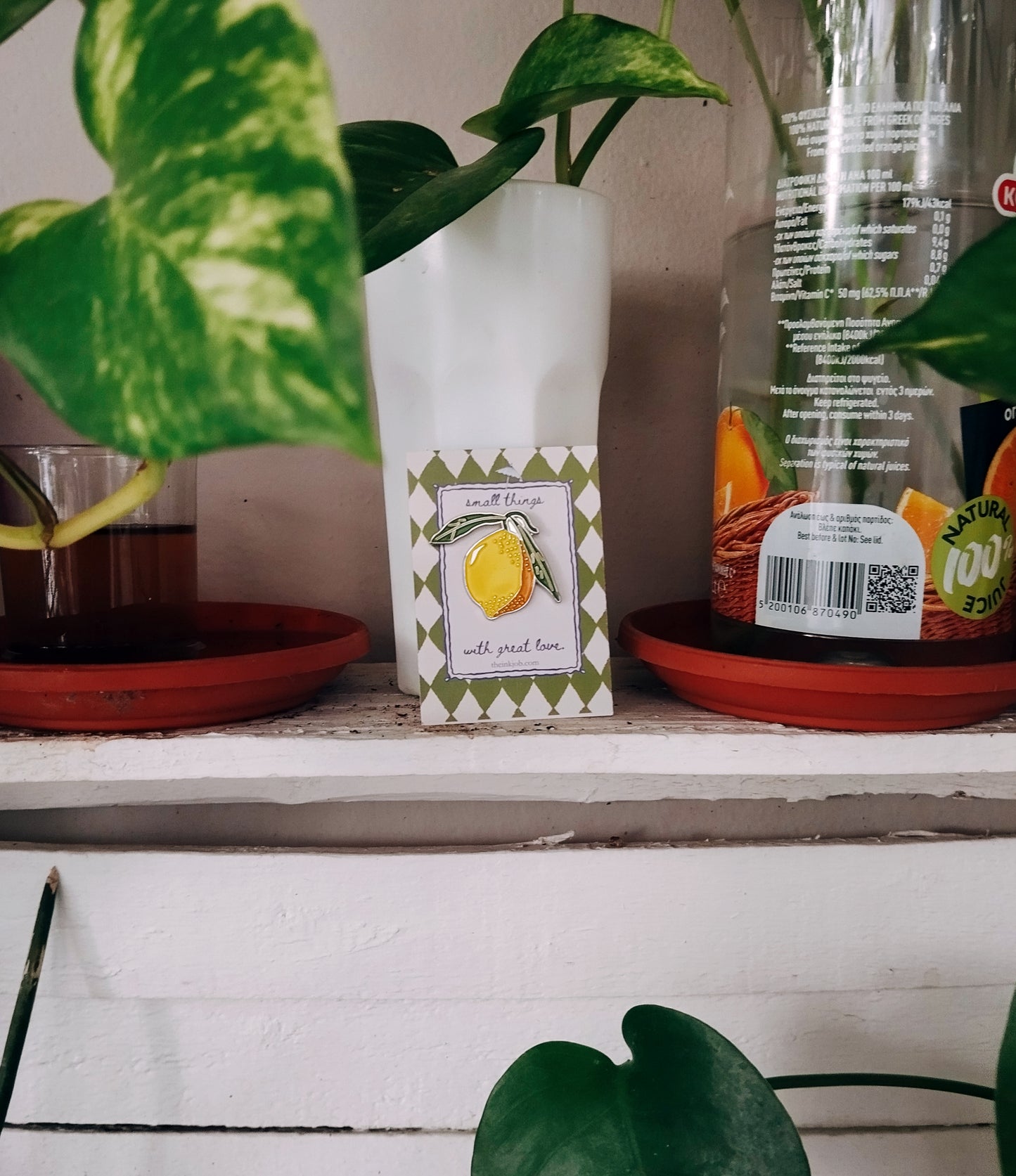 Μεταλλική Καρφίτσα Σμάλτου Λεμονάκι