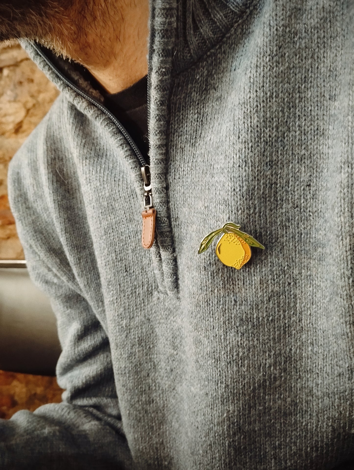 Μεταλλική Καρφίτσα Σμάλτου Λεμονάκι