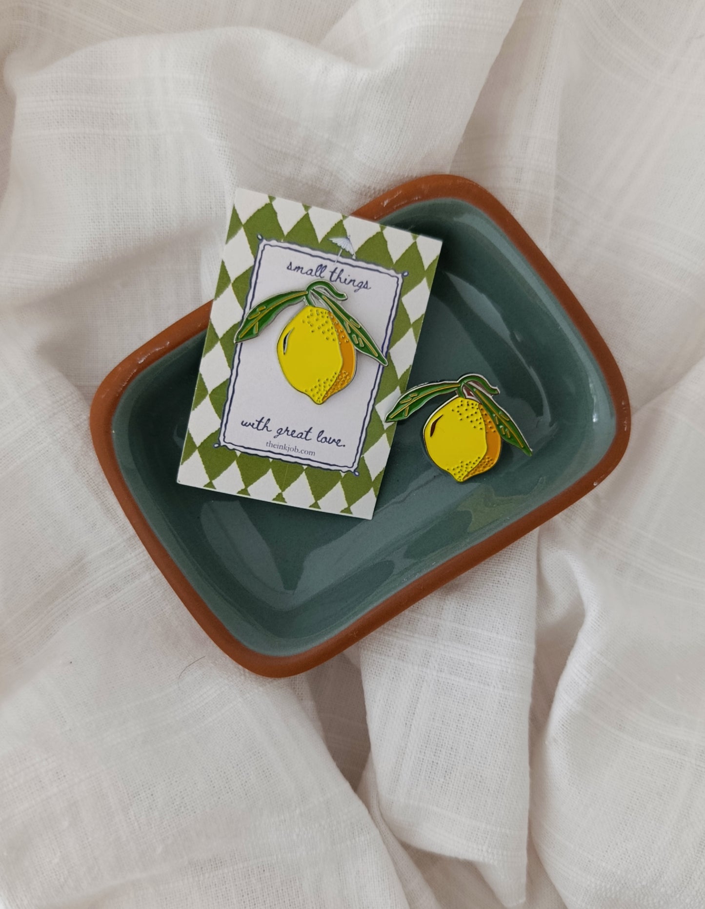 Μεταλλική Καρφίτσα Σμάλτου Λεμονάκι