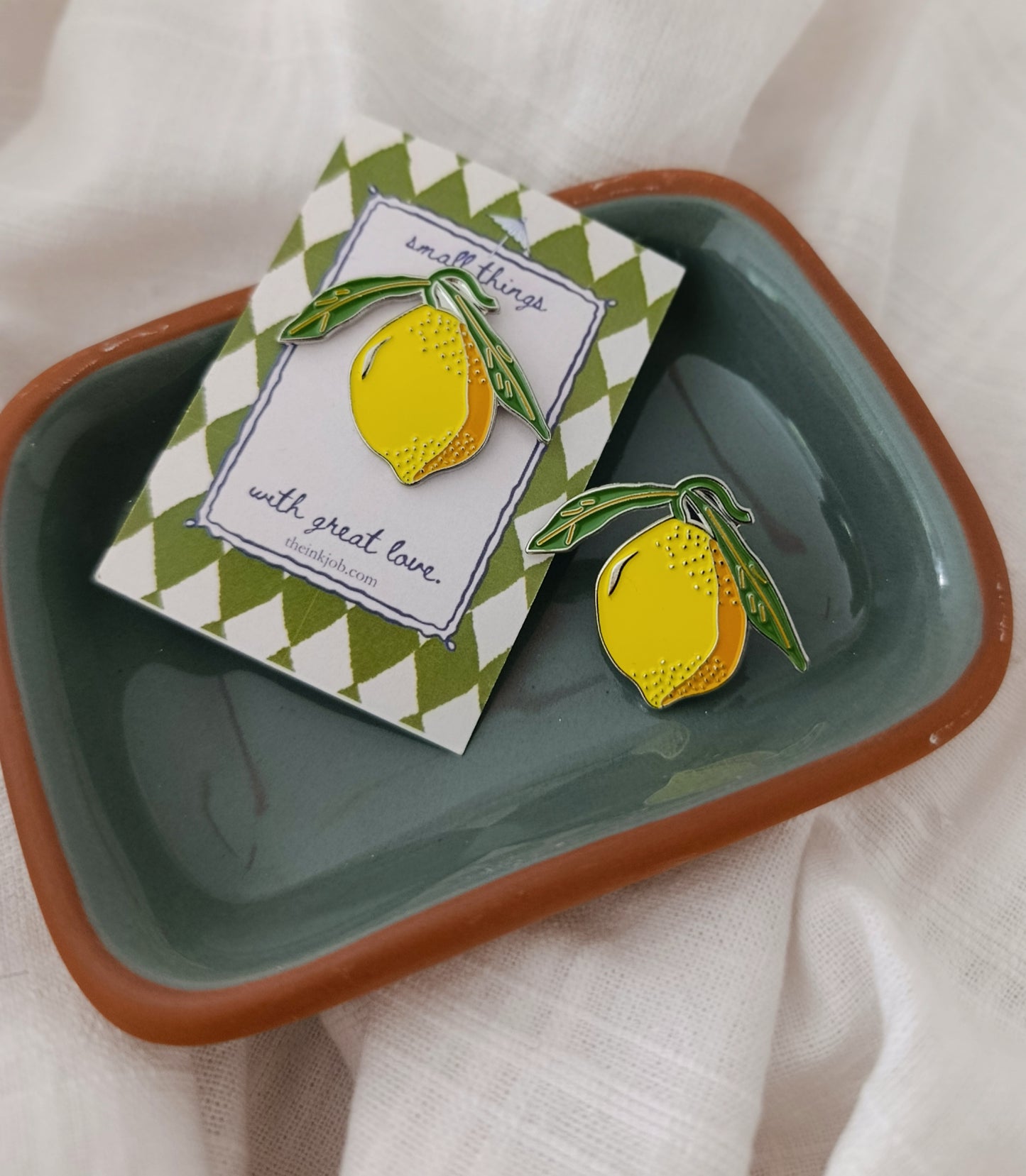 Μεταλλική Καρφίτσα Σμάλτου Λεμονάκι