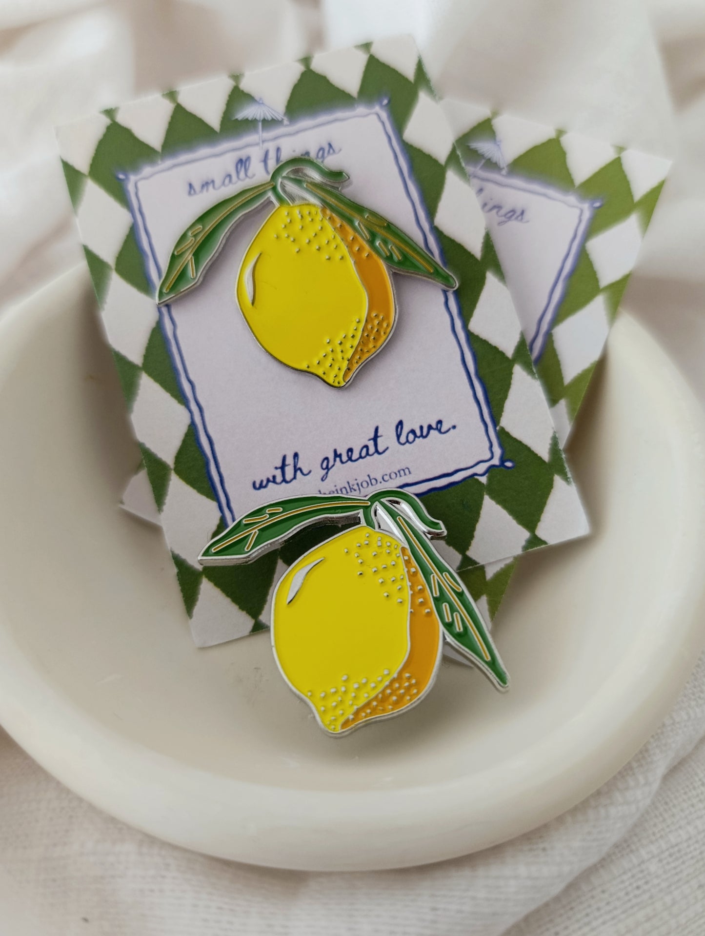 Μεταλλική Καρφίτσα Σμάλτου Λεμονάκι