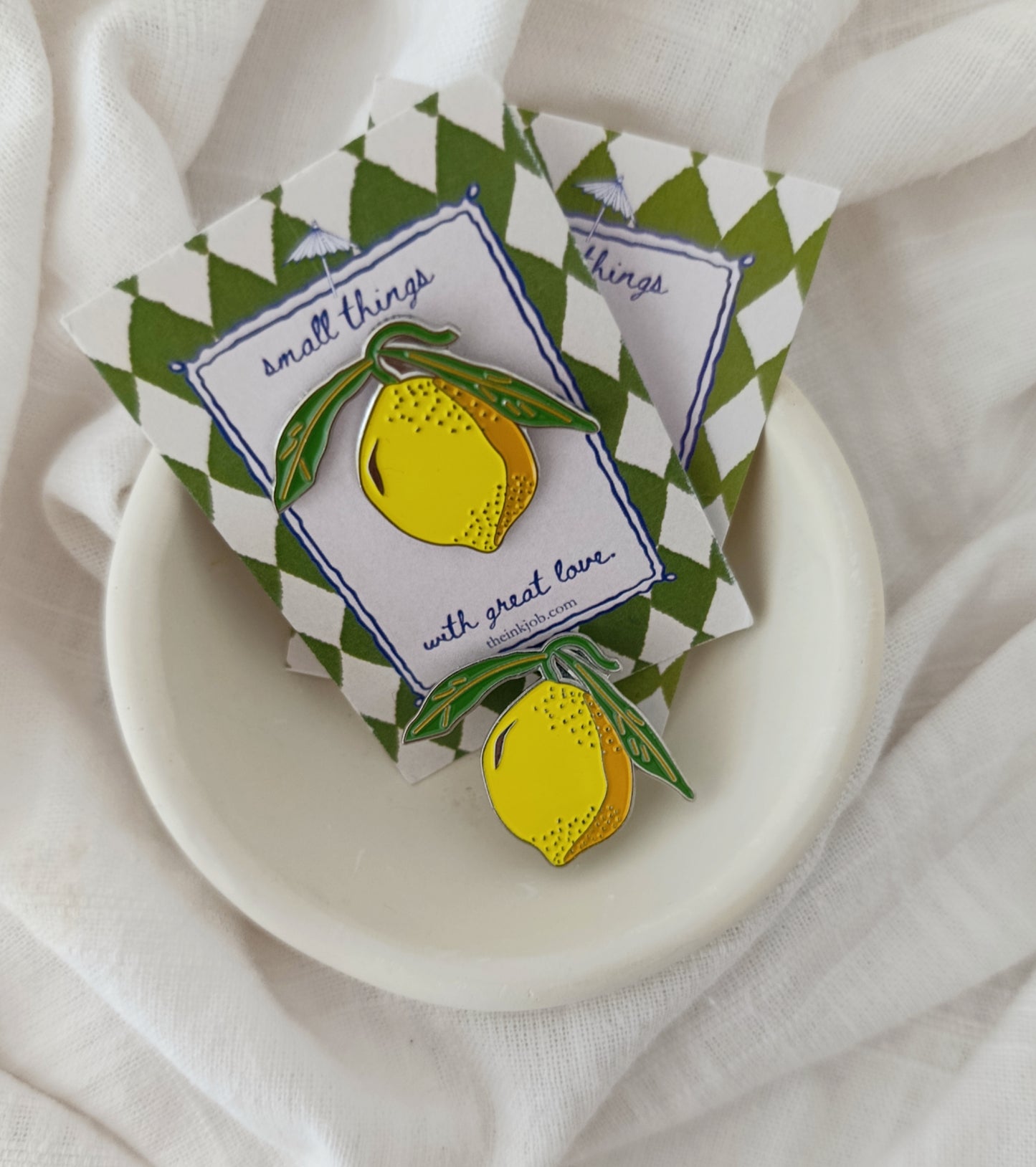 Μεταλλική Καρφίτσα Σμάλτου Λεμονάκι