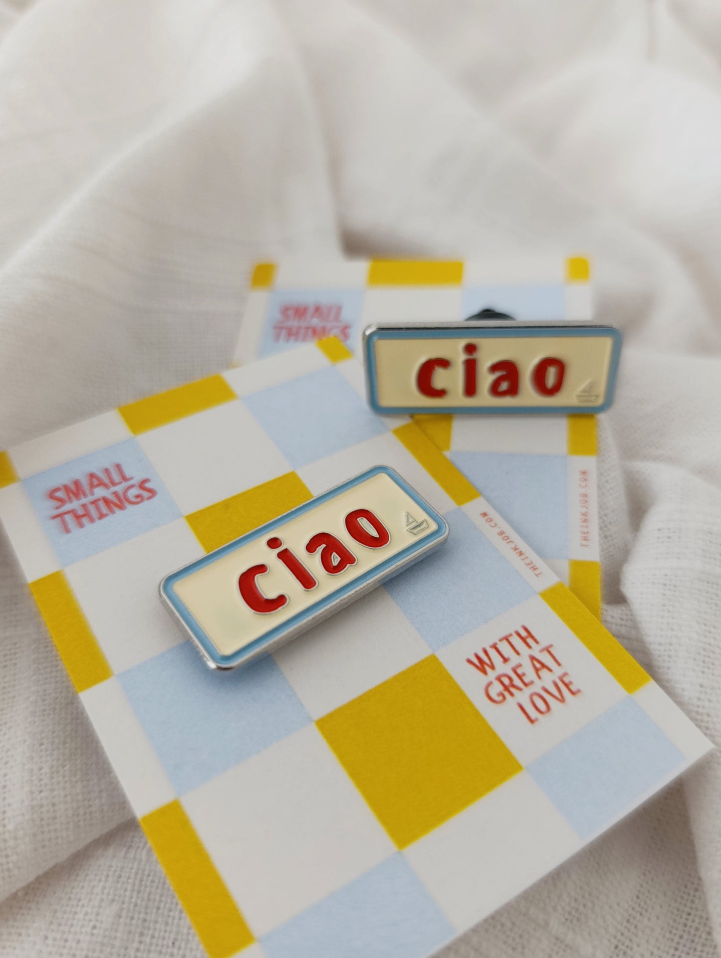 Μεταλλική Καρφίτσα Σμάλτου "Ciao"