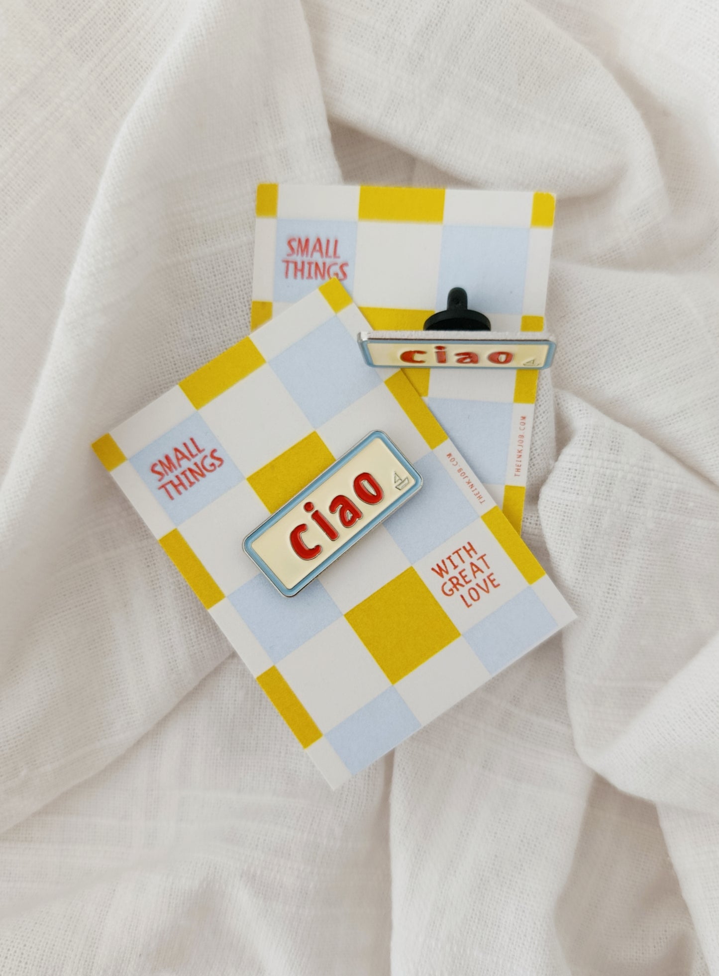 Μεταλλική Καρφίτσα Σμάλτου "Ciao"