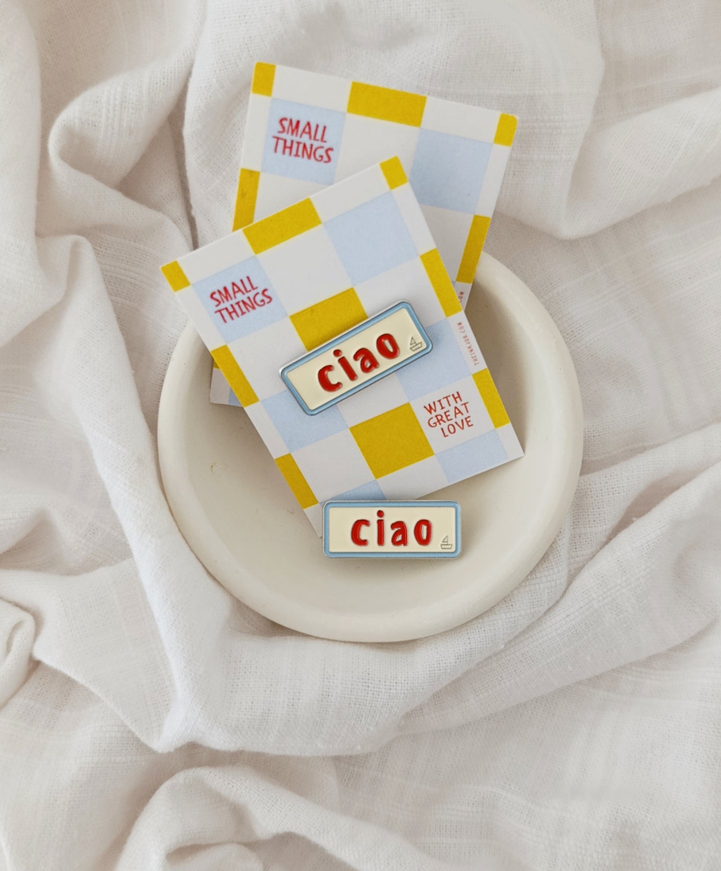 Μεταλλική Καρφίτσα Σμάλτου "Ciao"