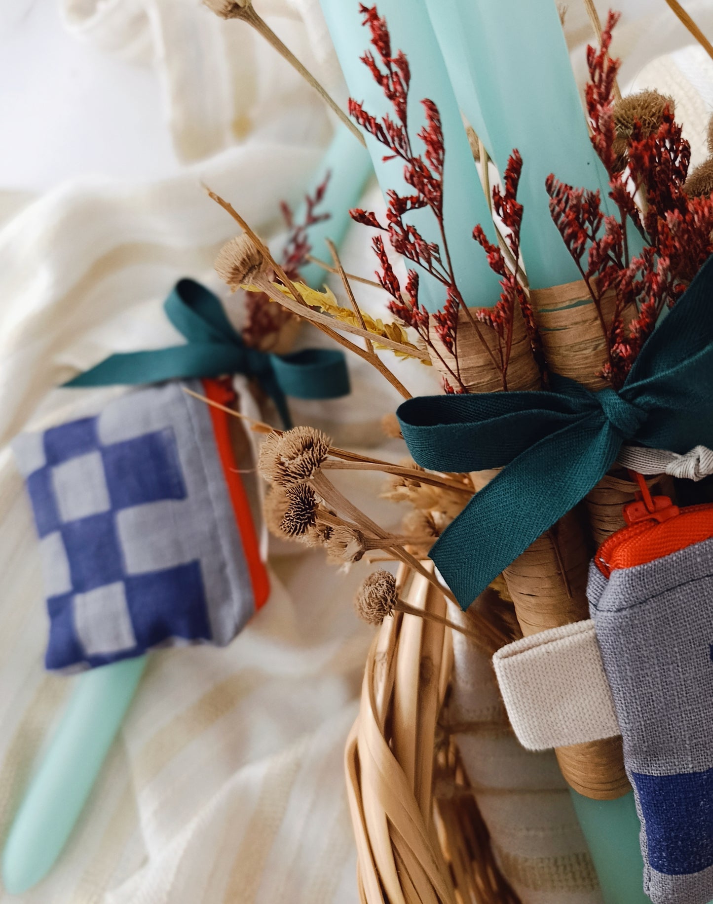 Χειροποίητη Τυρκουάζ Λαμπάδα