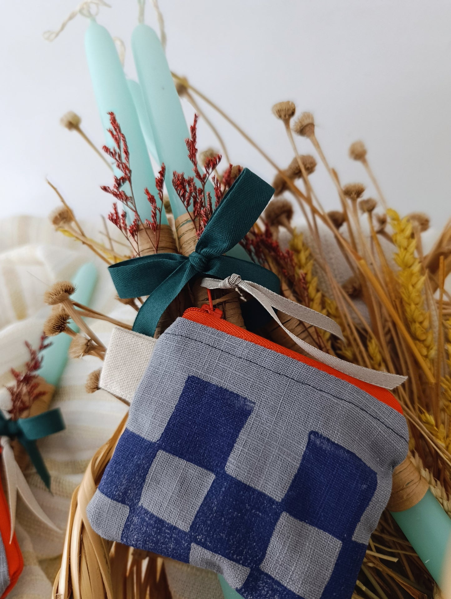 Χειροποίητη Τυρκουάζ Λαμπάδα