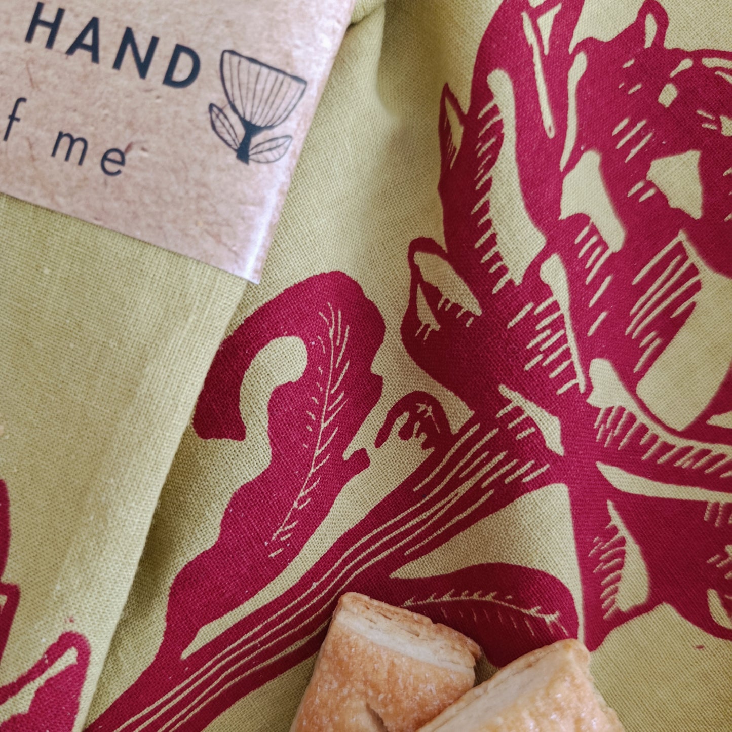 Botanical Artichoke Print Linen Tea Towel