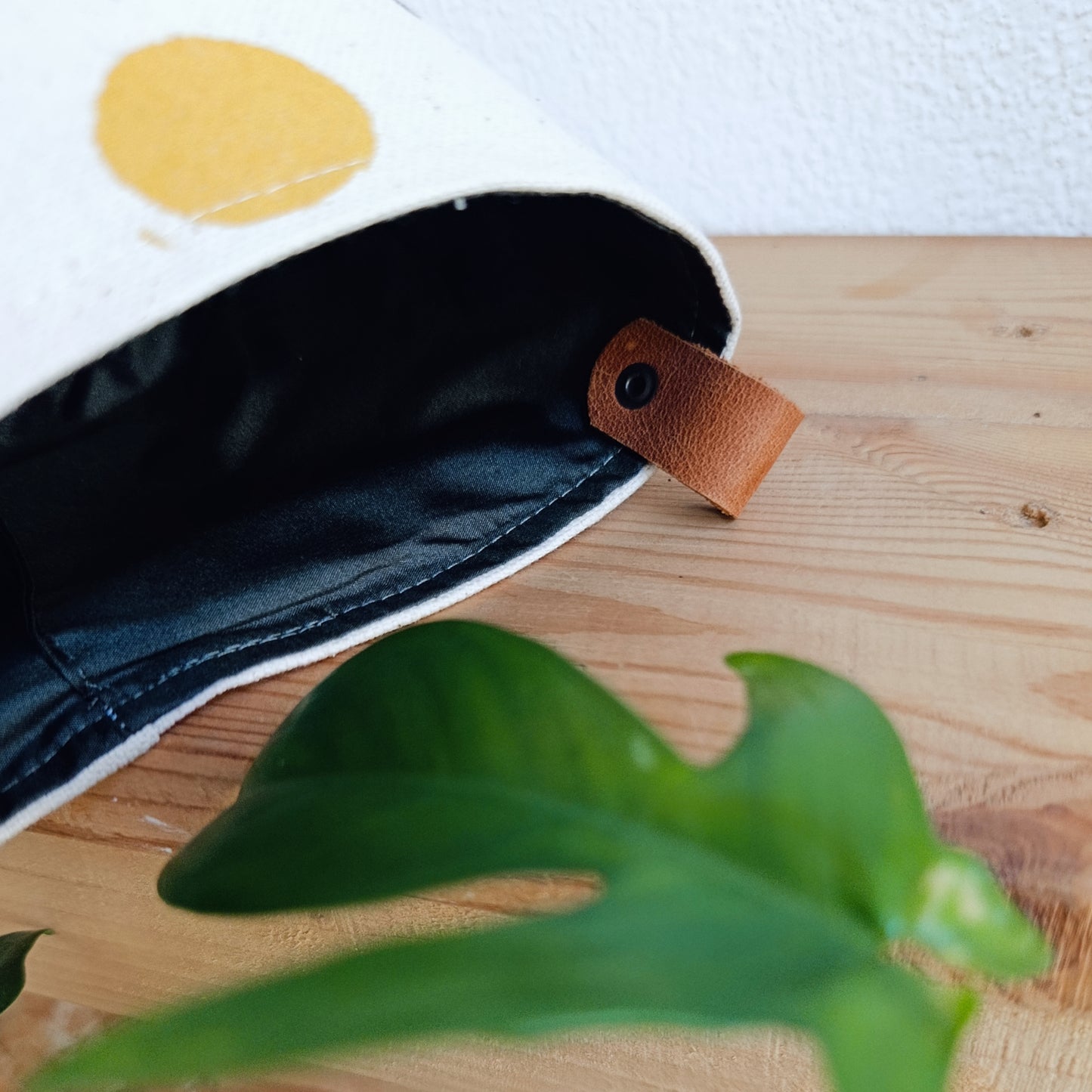 Black & Mustard Canvas Planter Cover