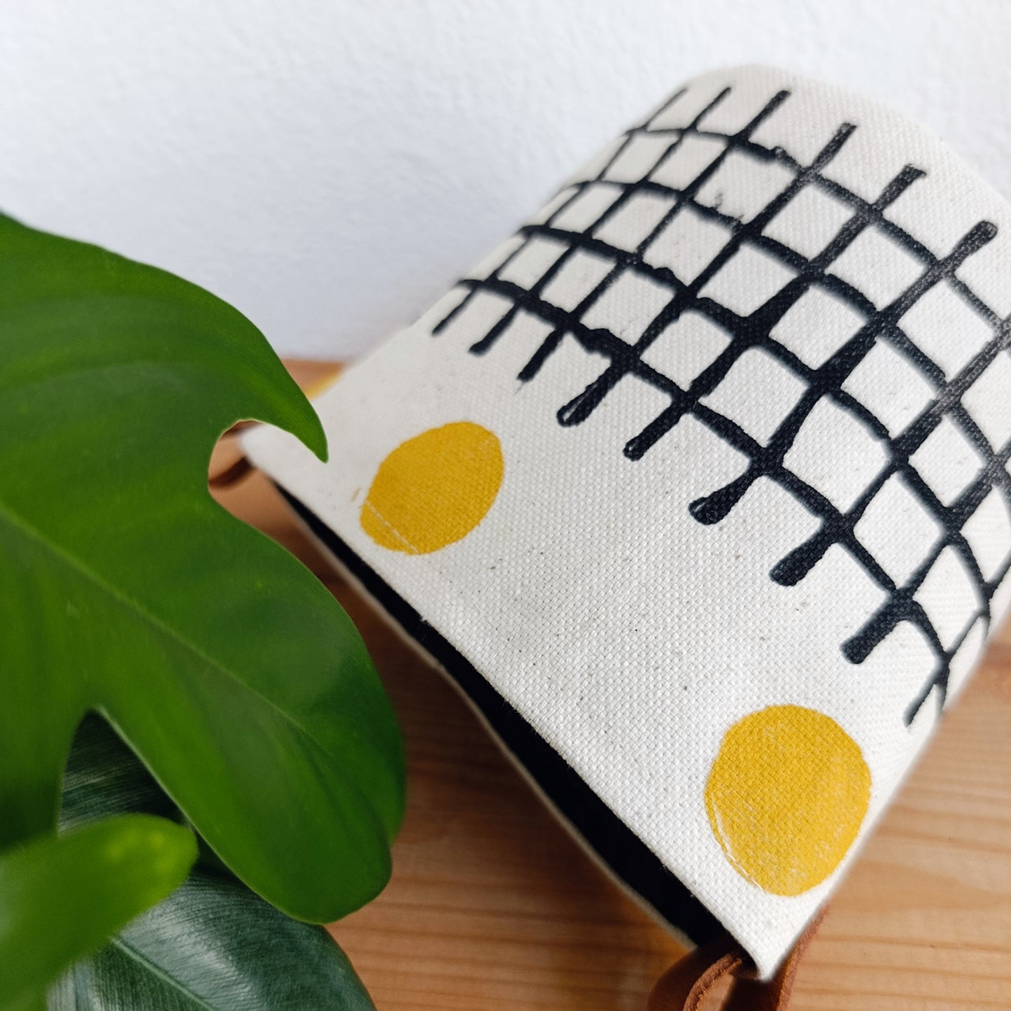 Black & Mustard Canvas Planter Cover