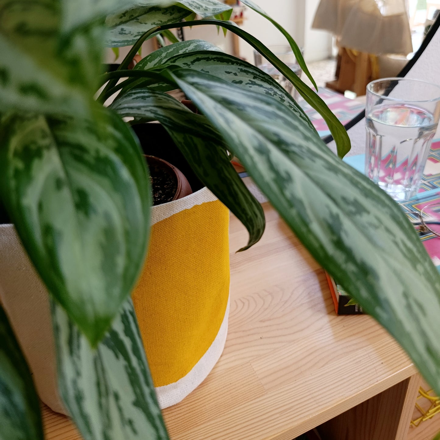 Mustard Yellow Fabric Plant Pot