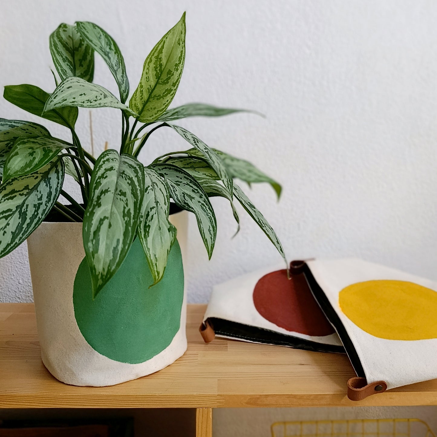 Mint Green Canvas Planter Cover