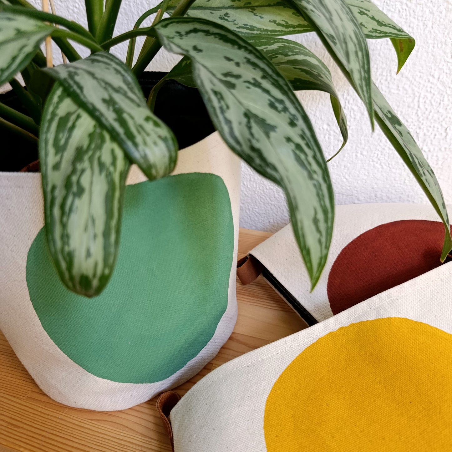 Mint Green Canvas Planter Cover