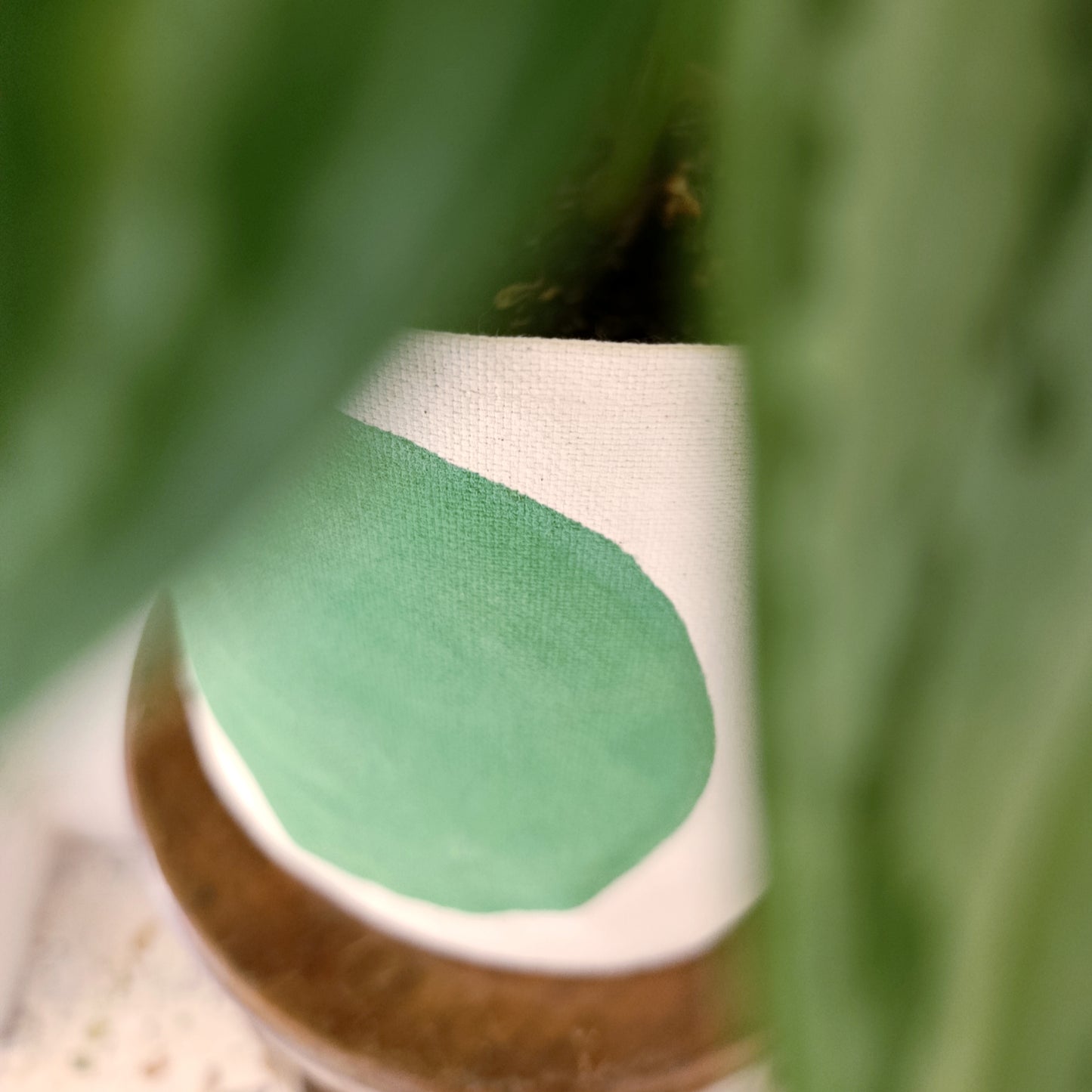 Mint Green Canvas Planter Cover