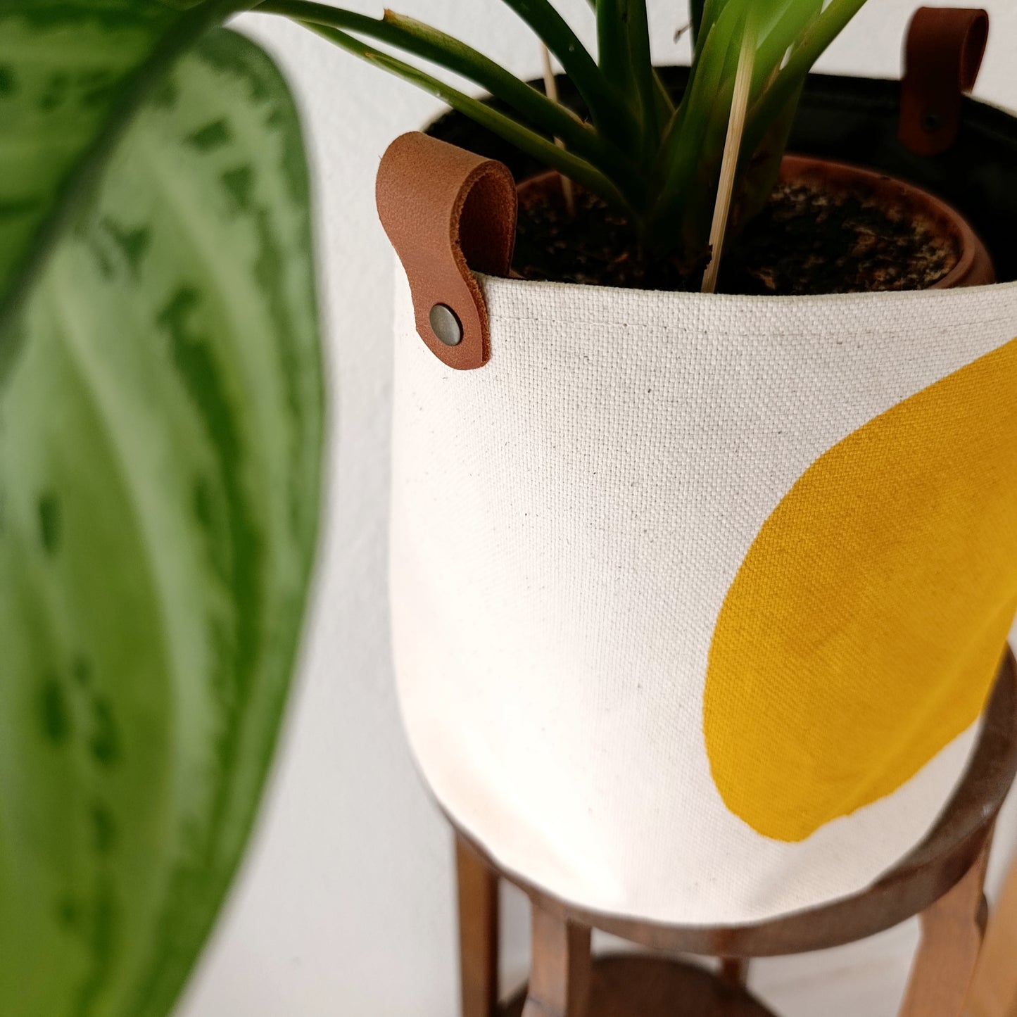 Mustard Yellow Fabric Plant Pot