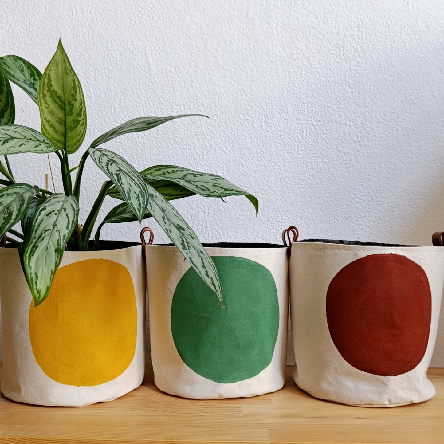 Mustard Yellow Fabric Plant Pot
