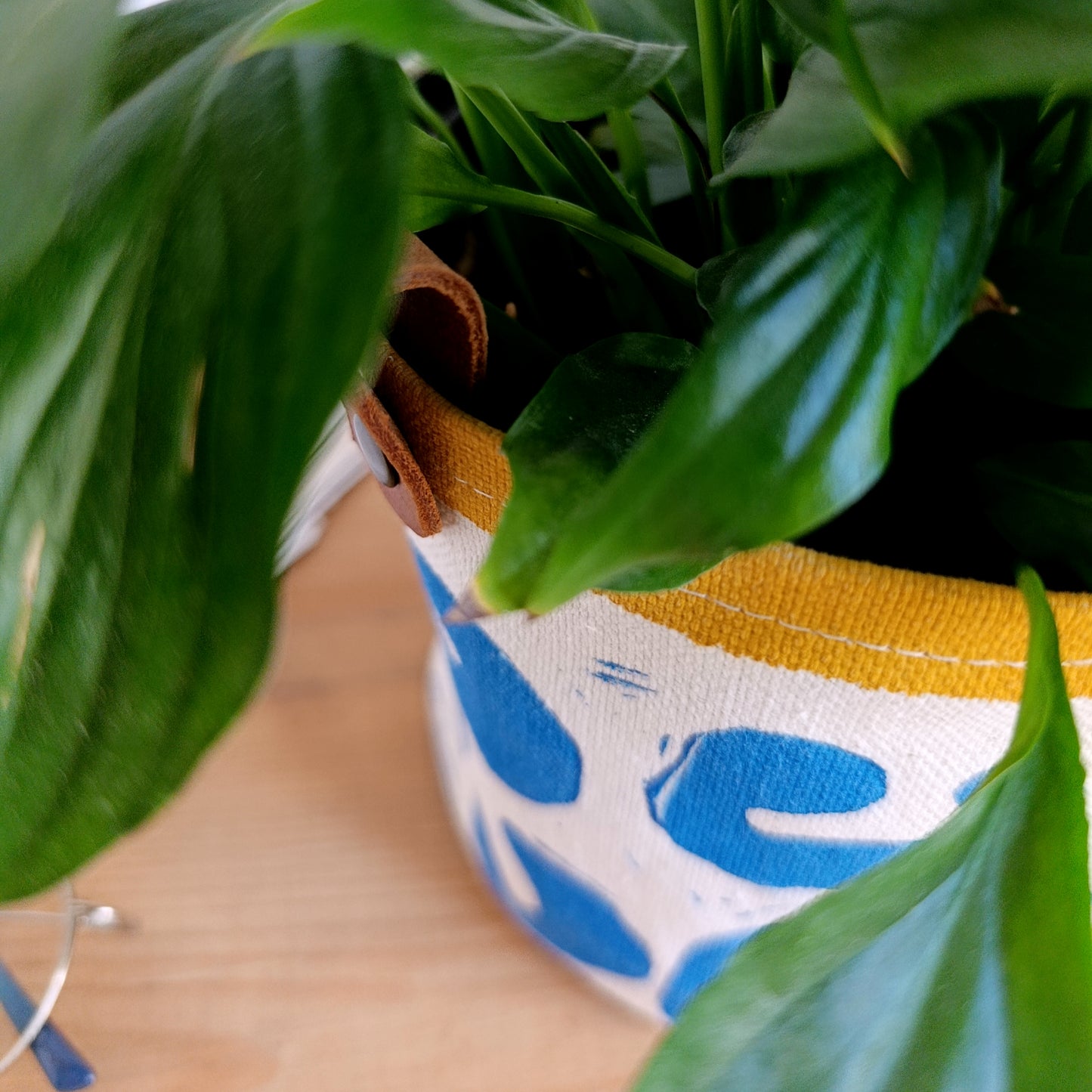 Blue Abstract Plant Pot Cover
