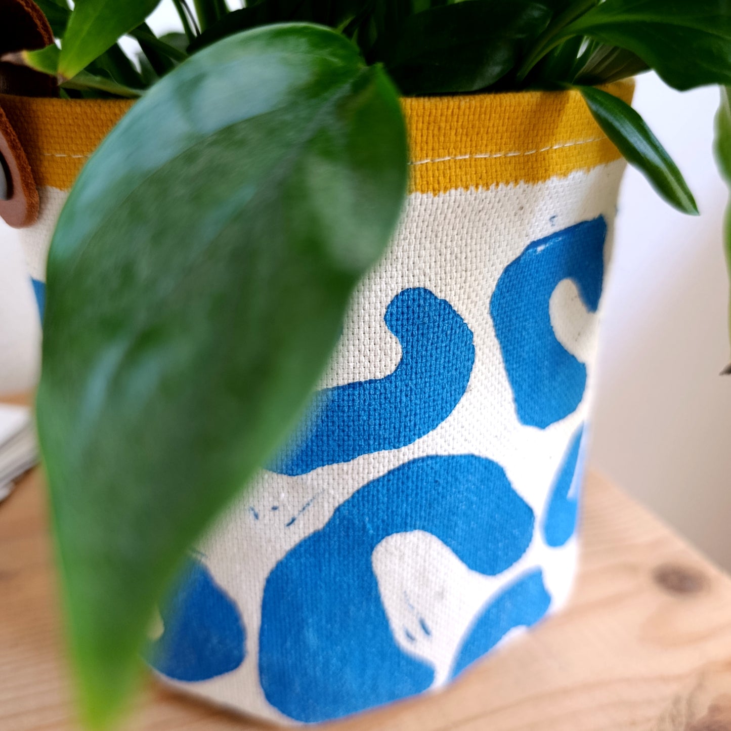 Blue Abstract Plant Pot Cover