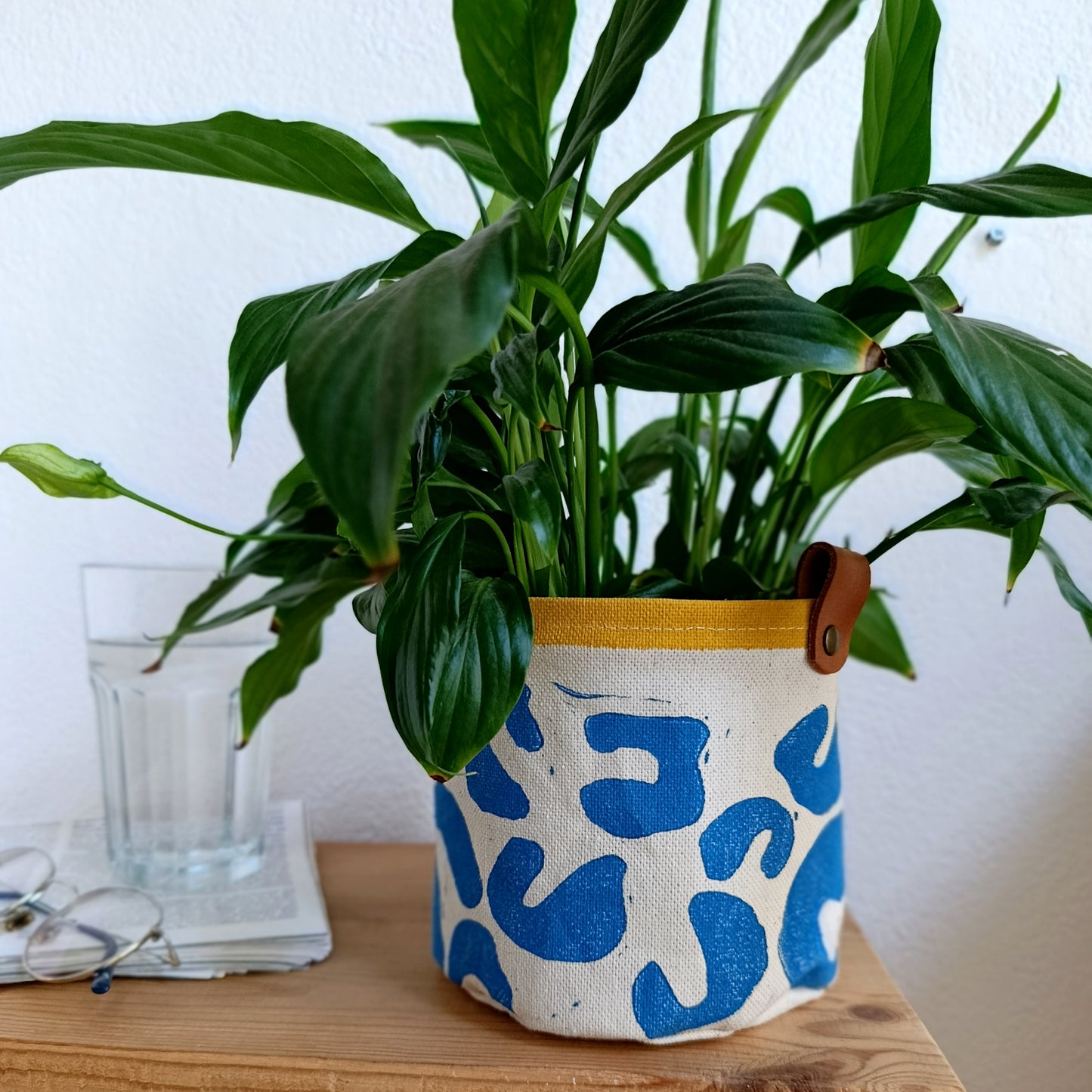 Blue Abstract Plant Pot Cover