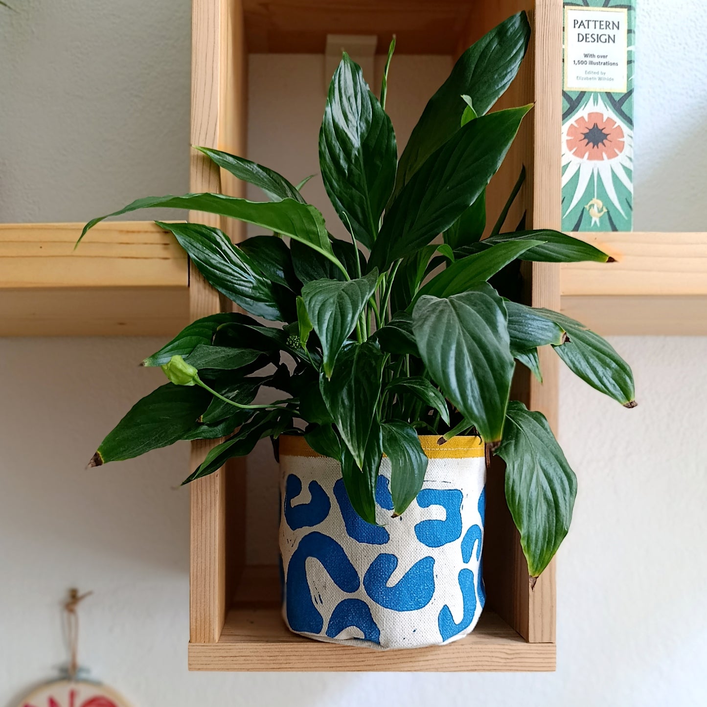 Blue Abstract Plant Pot Cover