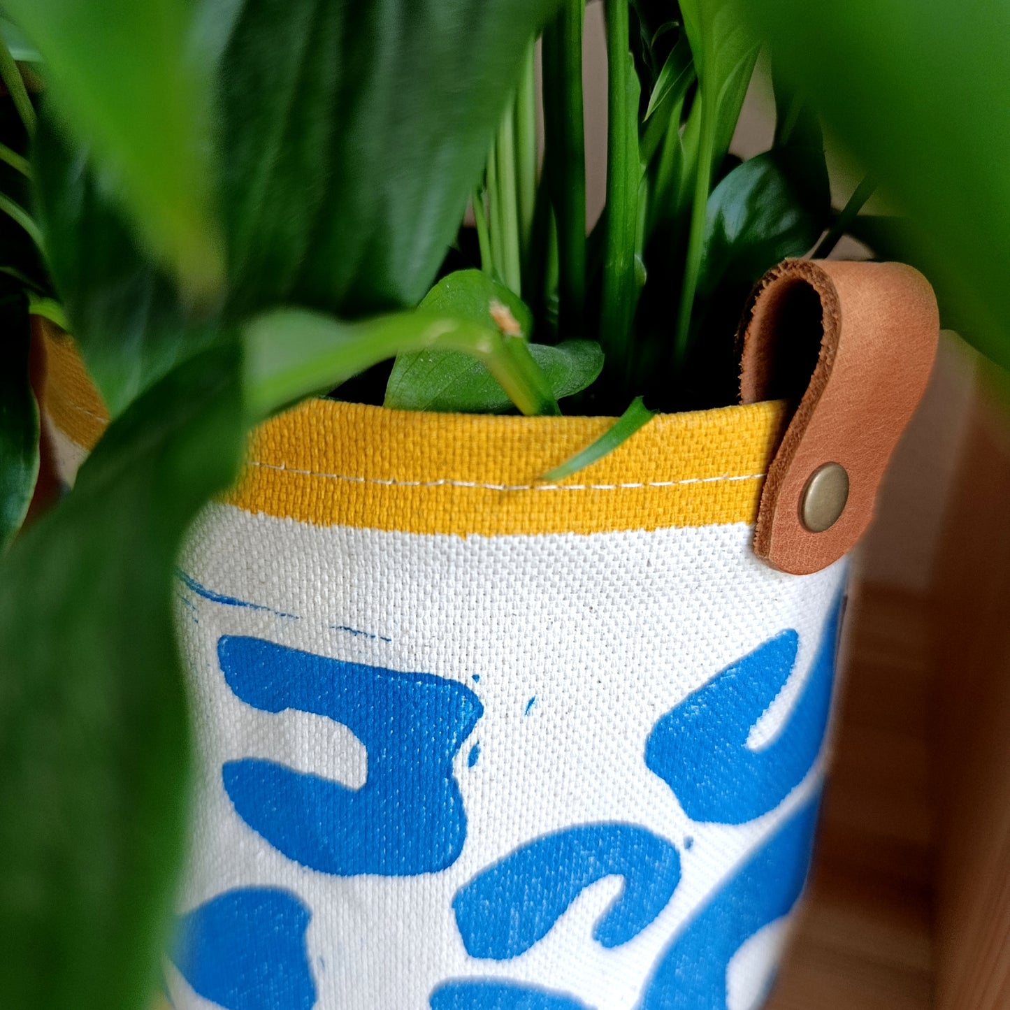Blue Abstract Plant Pot Cover
