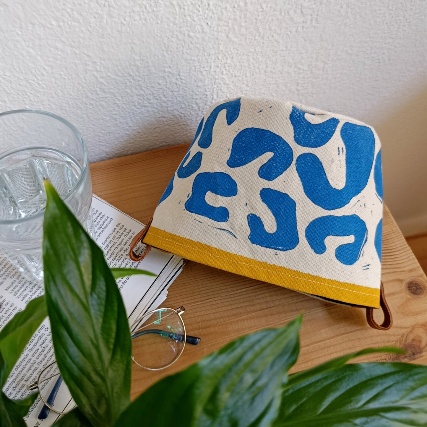 Blue Abstract Plant Pot Cover
