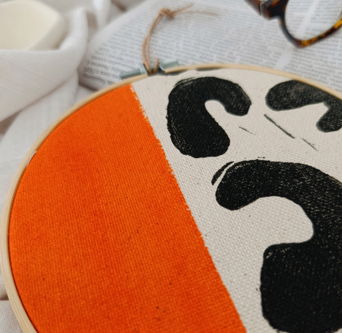 Orange and Black Animal Print Wall Hanging