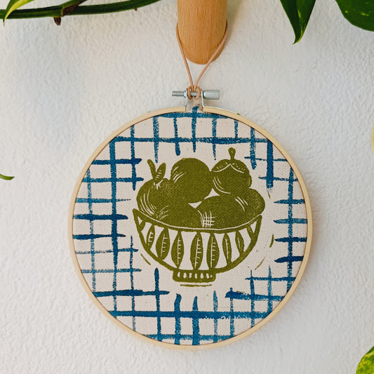Fruits Motif Hand Printed Artwork