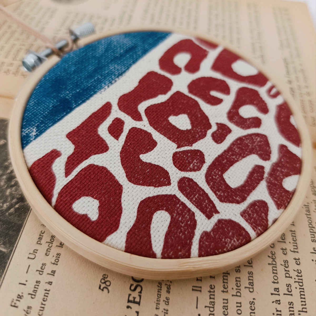 Blue and Red Animal Print Wall Hanging