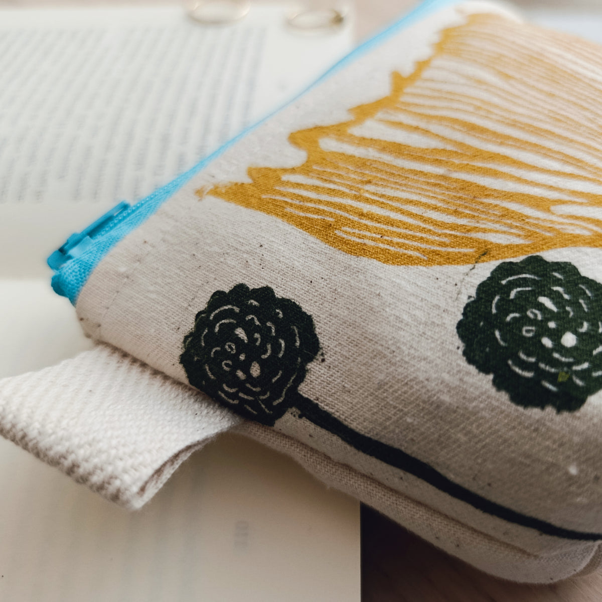 Mustard Yellow Flower Coin Purse