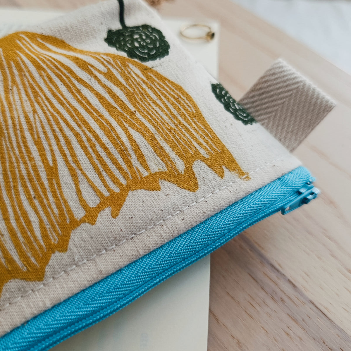 Mustard Yellow Flower Coin Purse